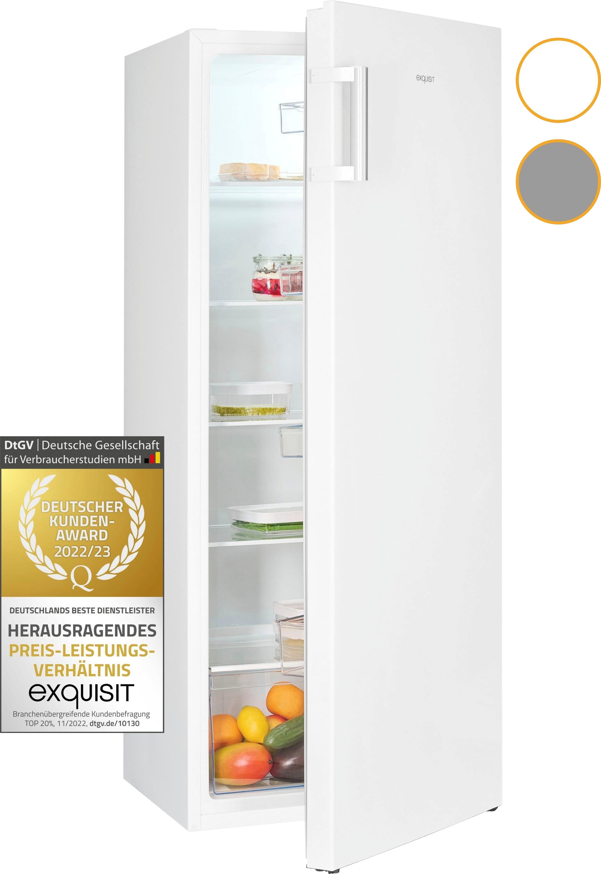 exquisit Vollraumkühlschrank »KS320-V-H-010E«, KS320-V-H-010E, 143,4 cm hoch,  55 cm breit, 242 L Volumen | BAUR | Kühlschränke