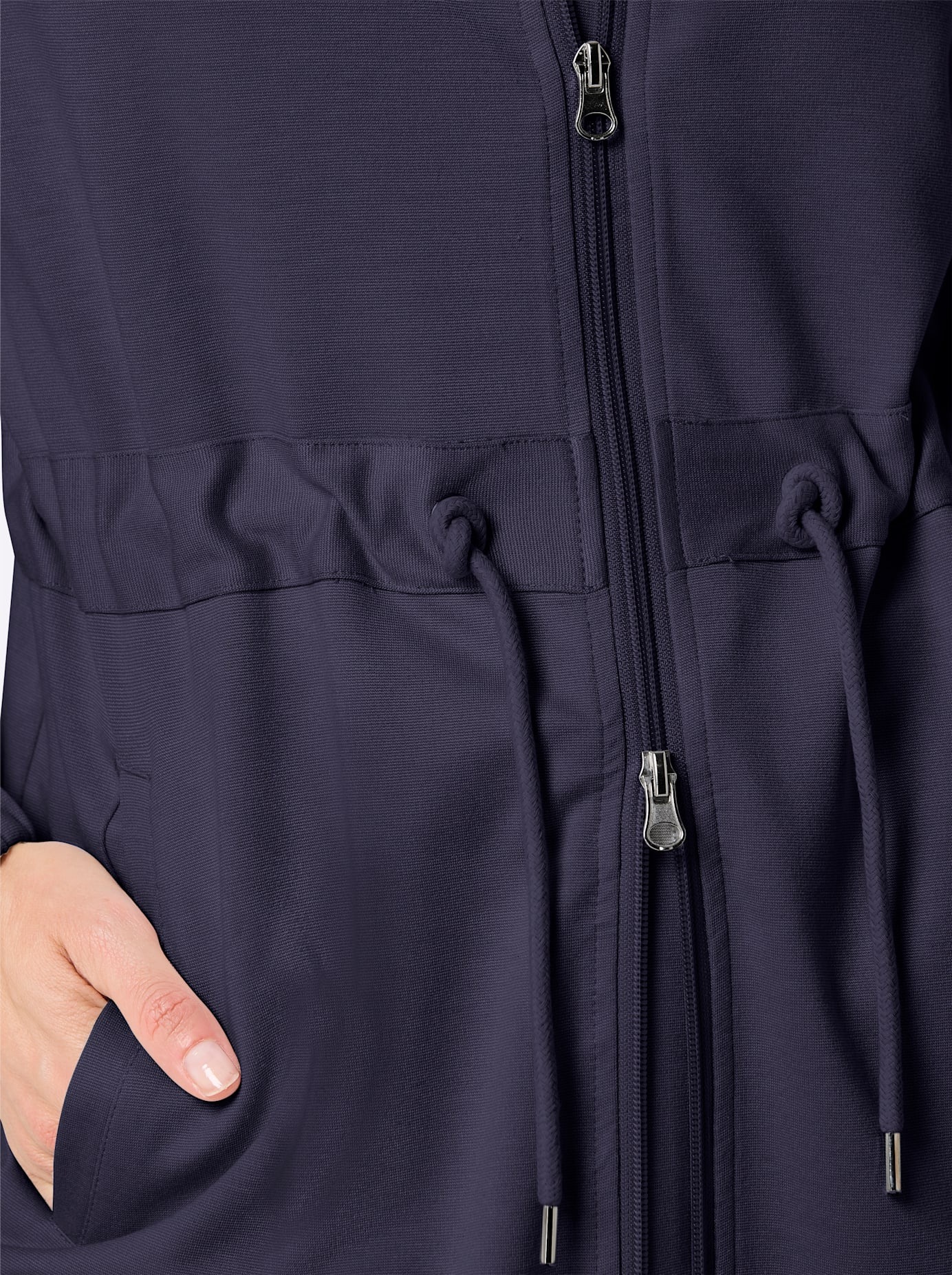Sweatjacke CATAMARAN, Damen, Gr. 44/46, marine, 70% Viskose, 27% Polyester, 3% Elasthan, Sweatjacken Sweatjacke 3