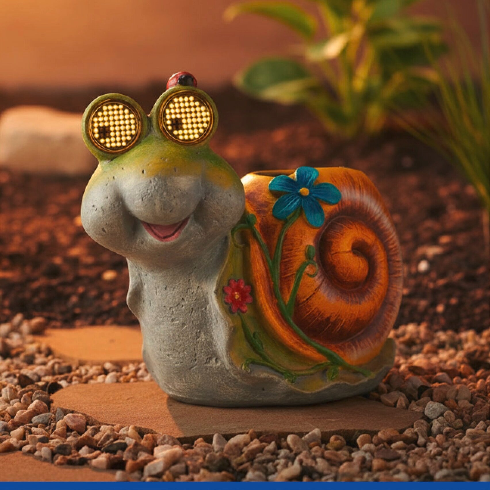 Maximex LED Dekofigur »Modell Blinky Eyes Schnecke« Warmweiß solarbetriebene Gartenfigur mit leuchtenden Augen, für Garten & Balkon