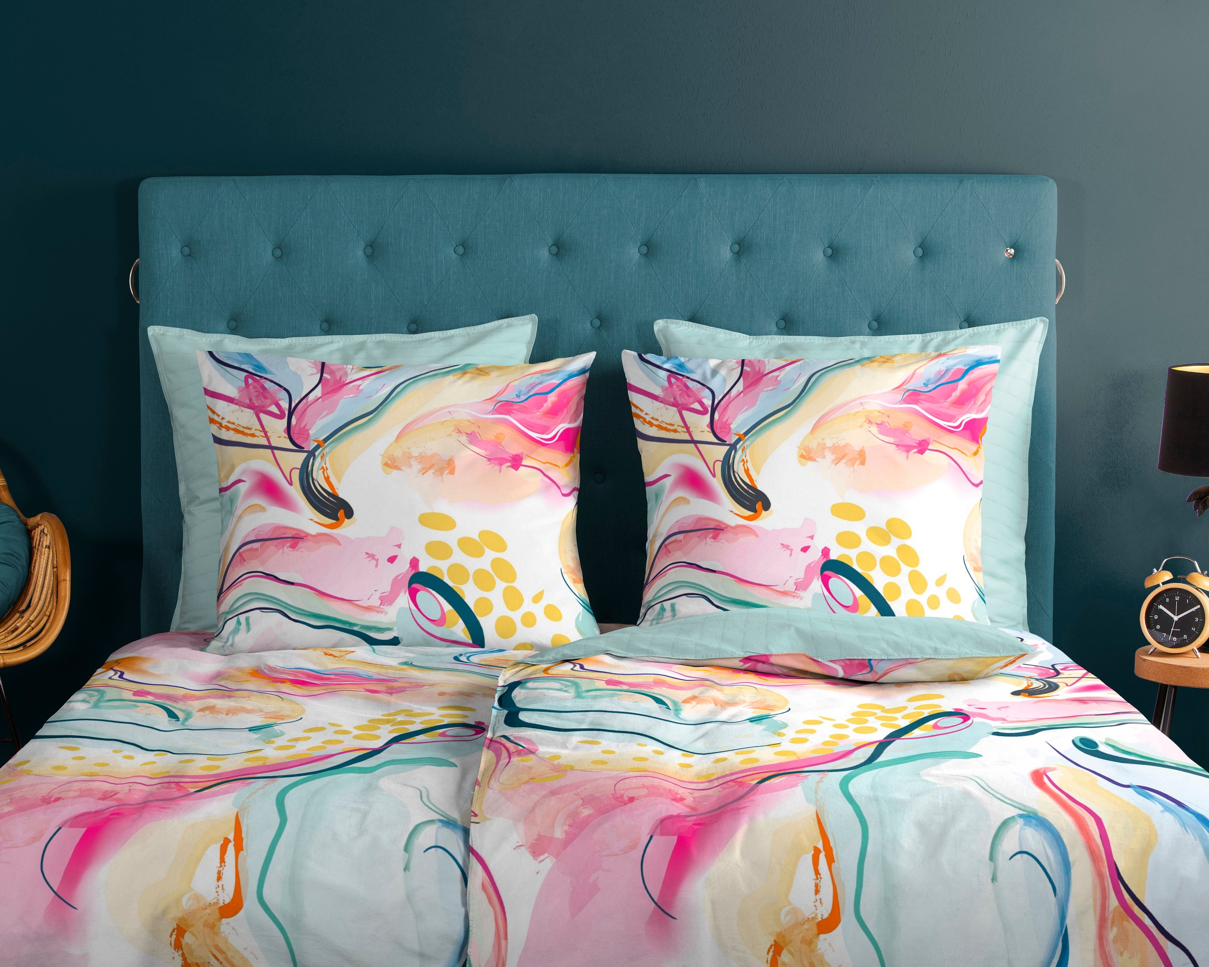 Thumbnail - good morning Wendebettwäsche "Magic Modern" 2 Stk. Baumwolle, 135x200, 2 Teilig, Reißverschluss, Wendeoptik, Abstrakt