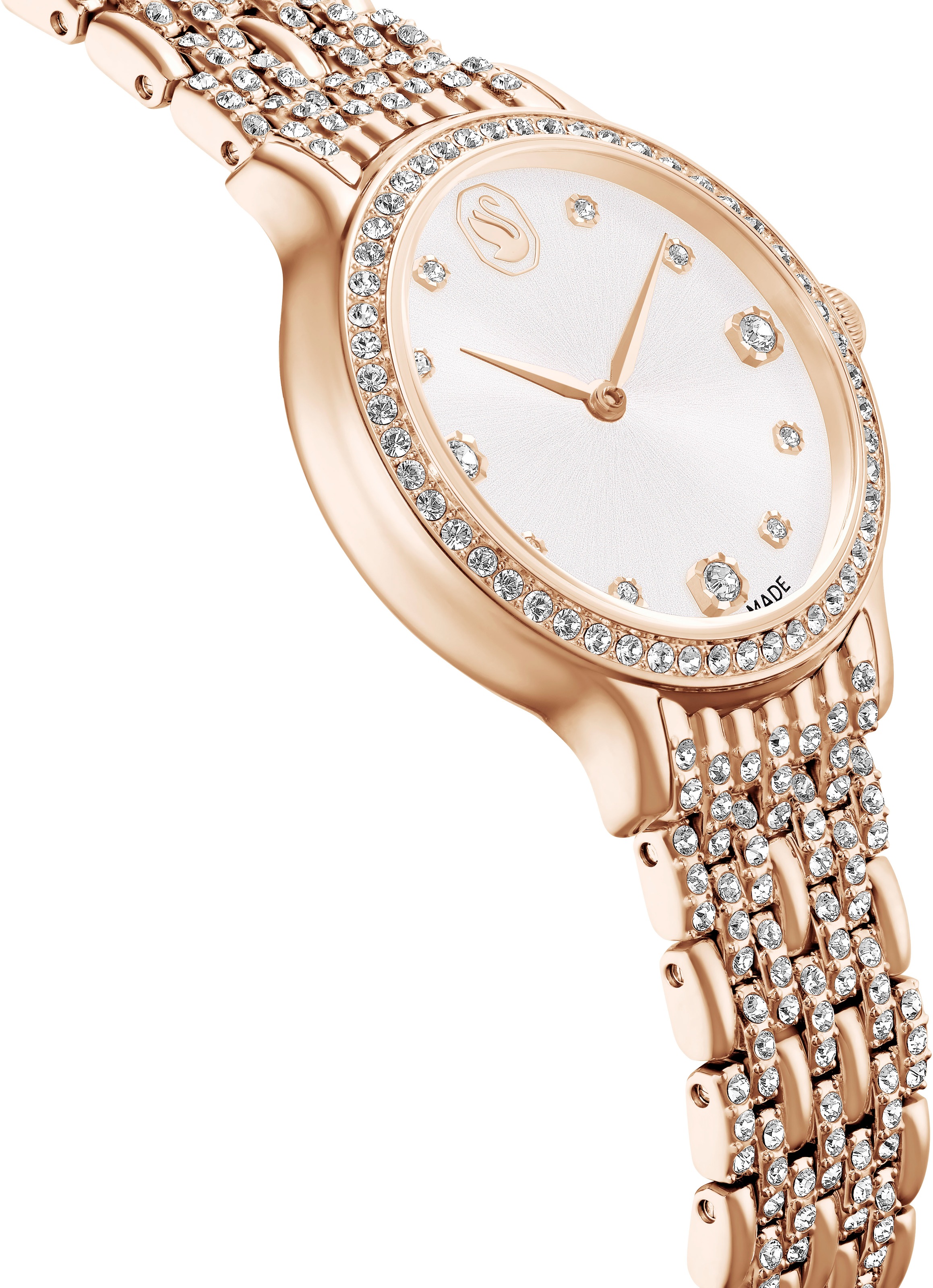 Swarovski Quarzuhr »IMBER«, Armbanduhr, Damenuhr, Swiss Made, Edelstahlarmband, analog