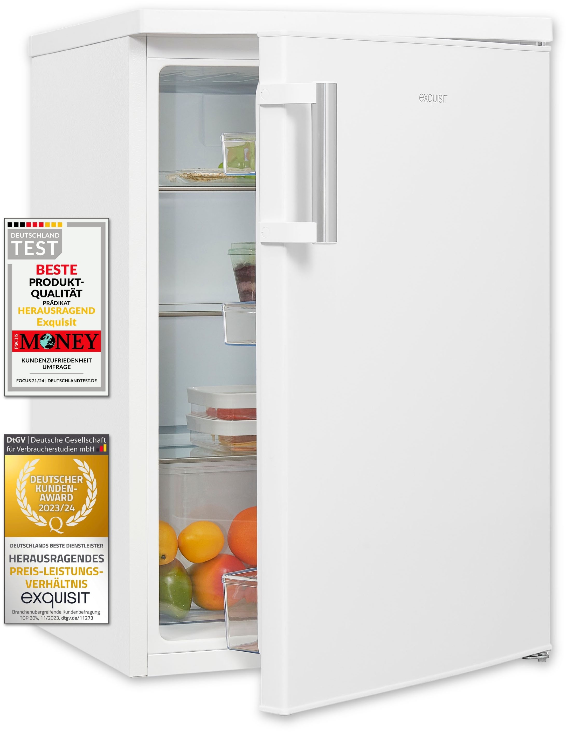 exquisit Kühlschrank »KS16-V-H-010D weiss«, Energieeffizienzklasse D, 133 Liter Nutzinhalt