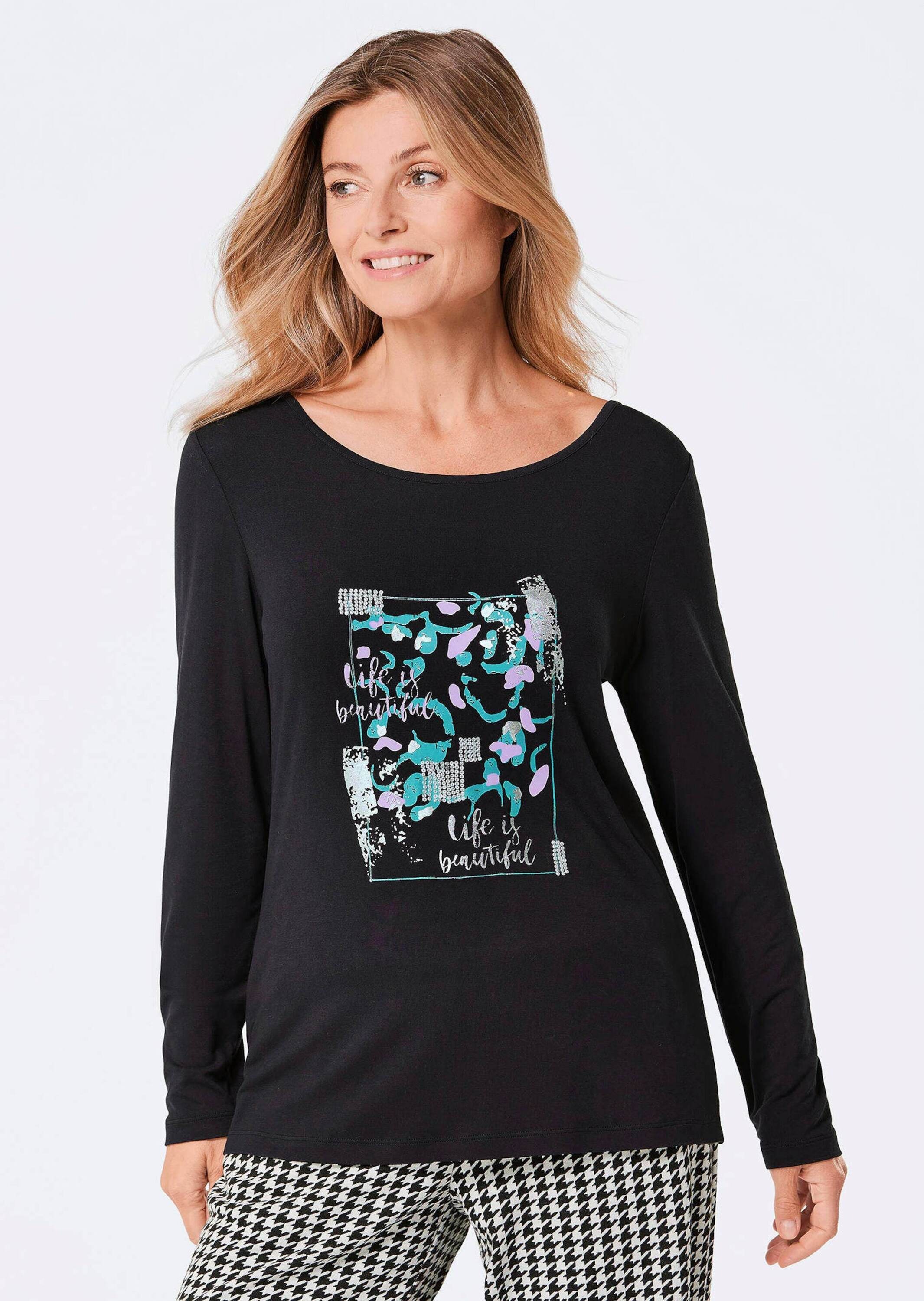 Goldner Kurzgröße Shirt Women's Black Patterned 23 2