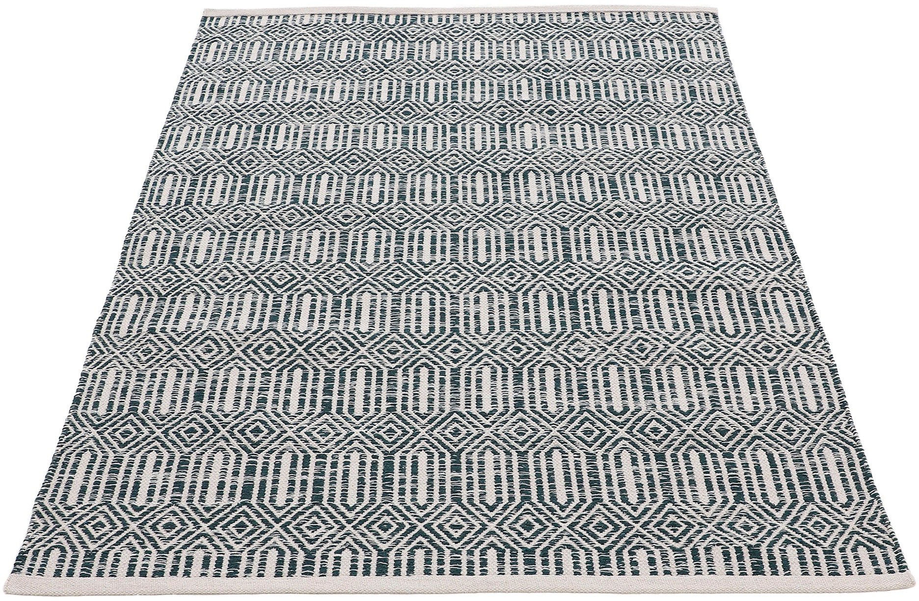 carpetfine Teppich "Kelim Oregan" rechteckig 5 mm Höhe Wendeteppich aus rei günstig online kaufen