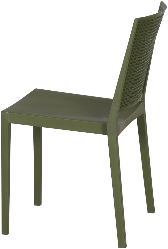 Siena Garden Gartensessel »Square 2er Set Stapelstuhl olive« Set, 2 Stk. tlg. Gestell, Polypropylen/Glasfaser