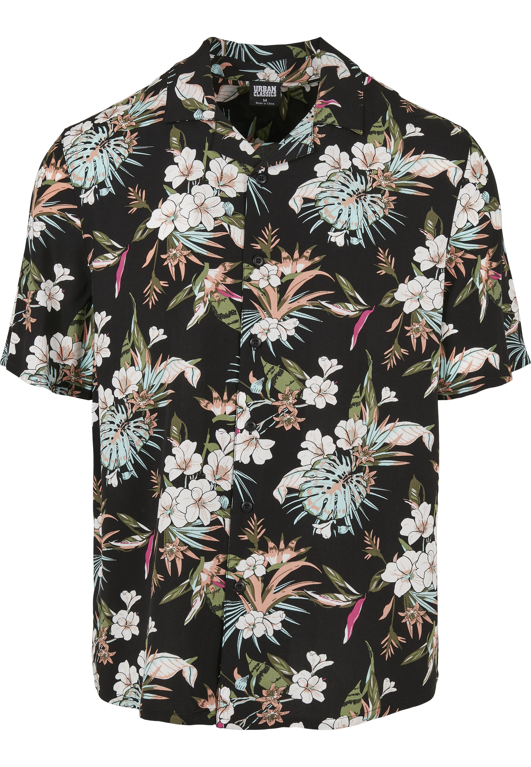 URBAN CLASSICS Kurzarmhemd "Urban Classics Herren Viscose AOP Resort Shirt" 1 Stk.