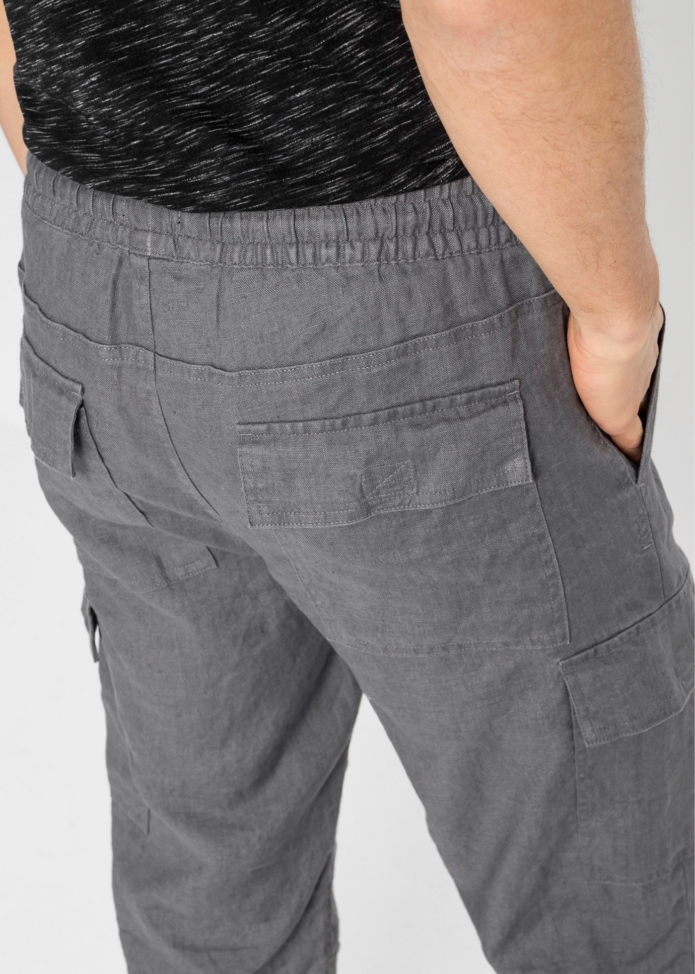 bonprix Cargobermudas  aus Leinen, Regular Fit, mit sechs Taschen, eleganter Stil