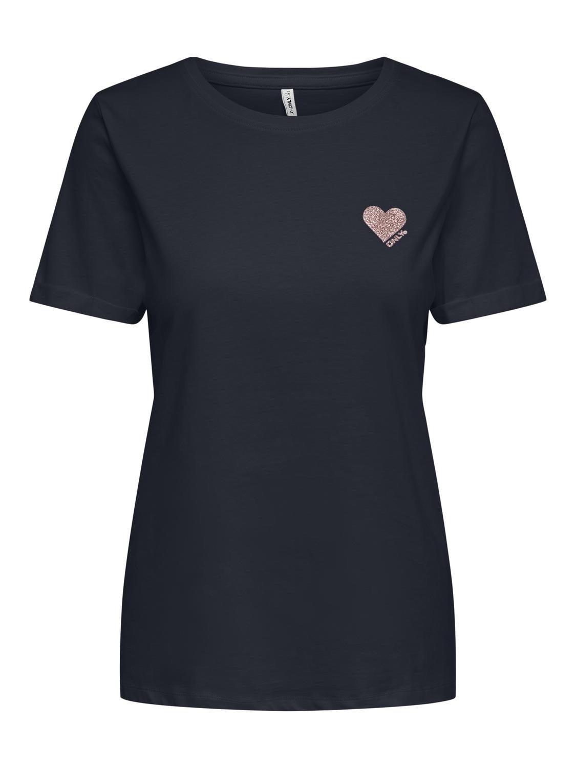ONLY Kurzarmshirt »ONLKITA – T-Shirt mit Logo-Print und Rundhalsausschnitt«, regular fit, casual, Single Jersey, Baumwolle, Rundhals