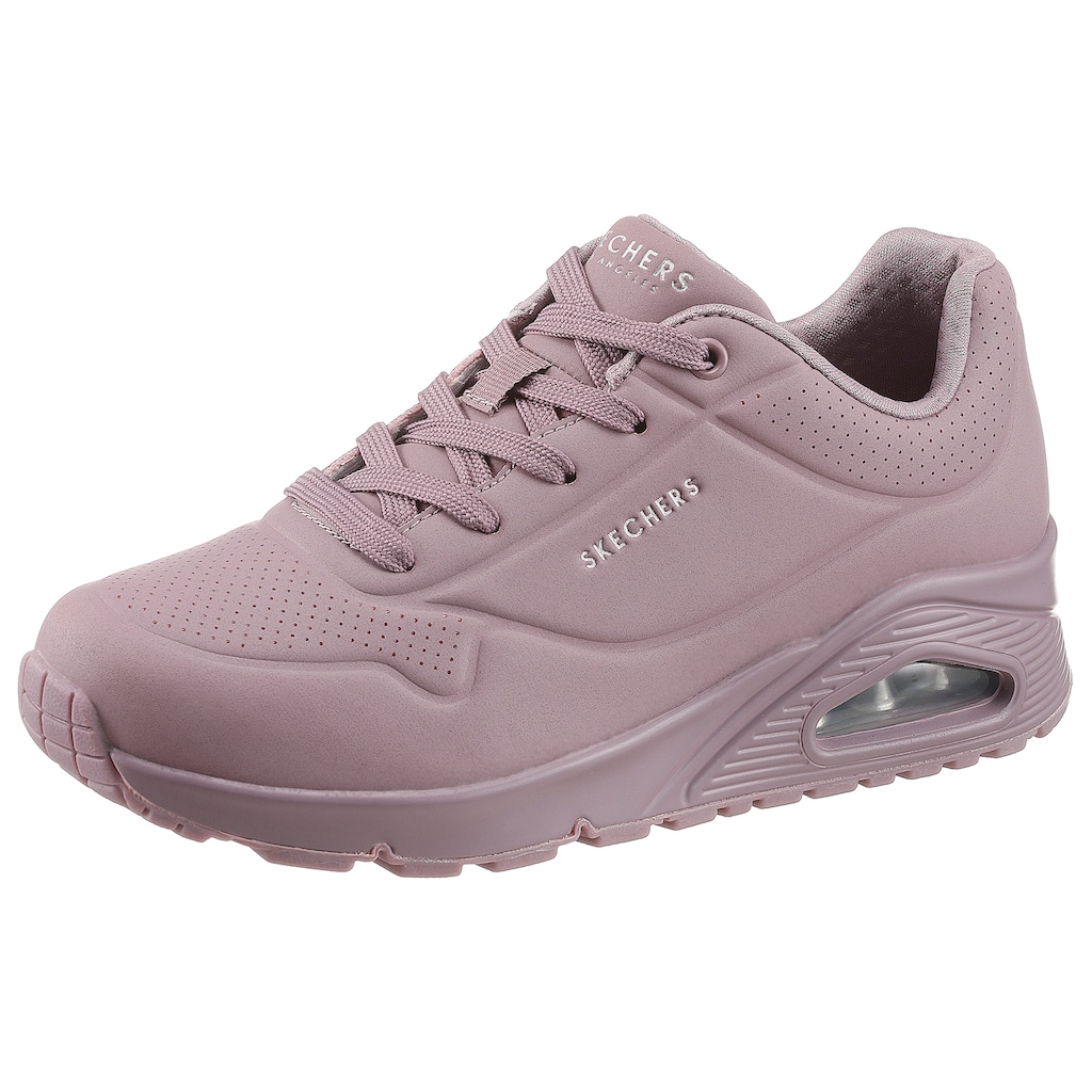 Skechers Wedgesneaker »Uno - Stand on Air«, mit feiner Perforation, Freizeitschuh, Halbschuh, Schnürschuh