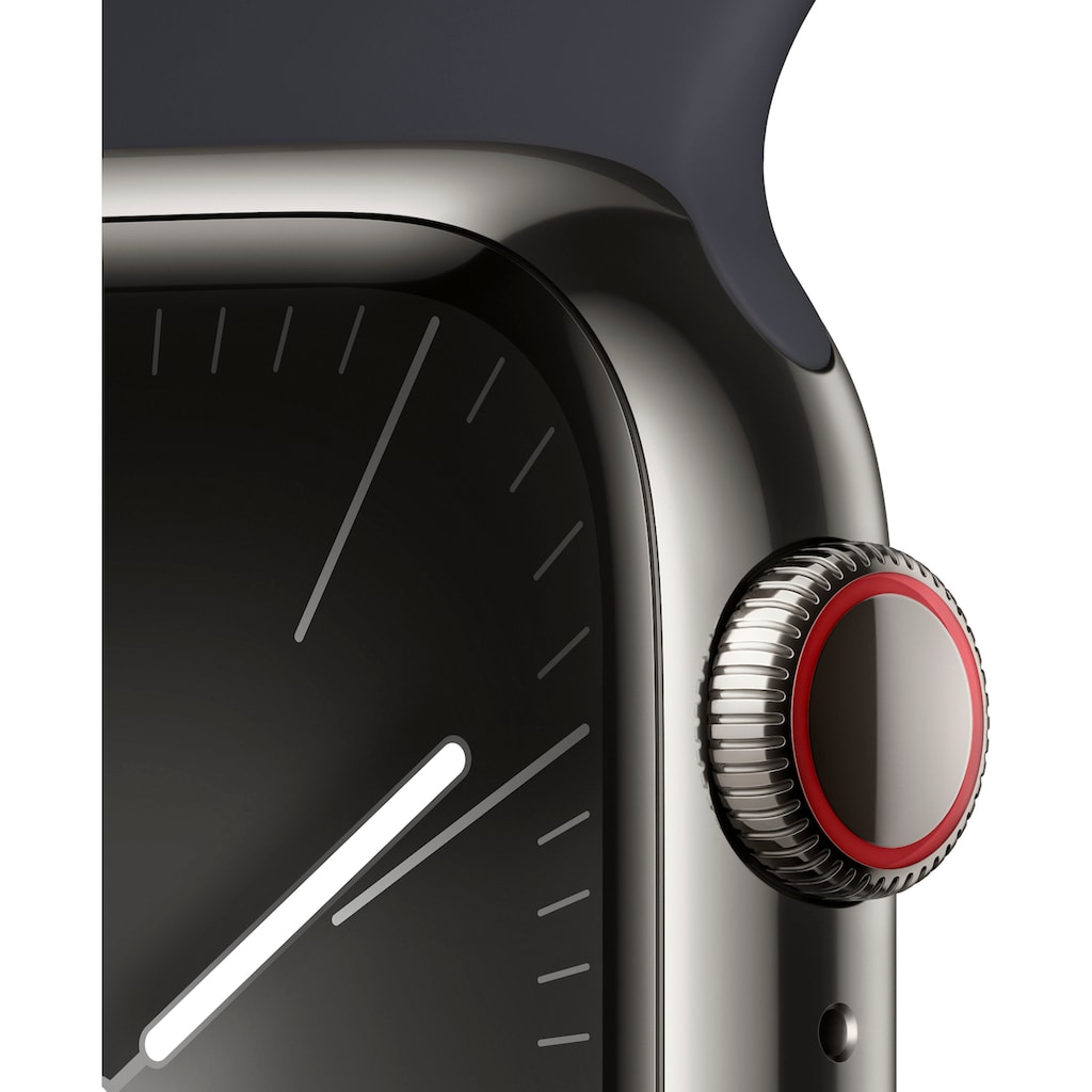 Apple Smartwatch »Watch Series 9 GPS + Cellular 41mm Edelstahl S/M«, (Watch OS 10)