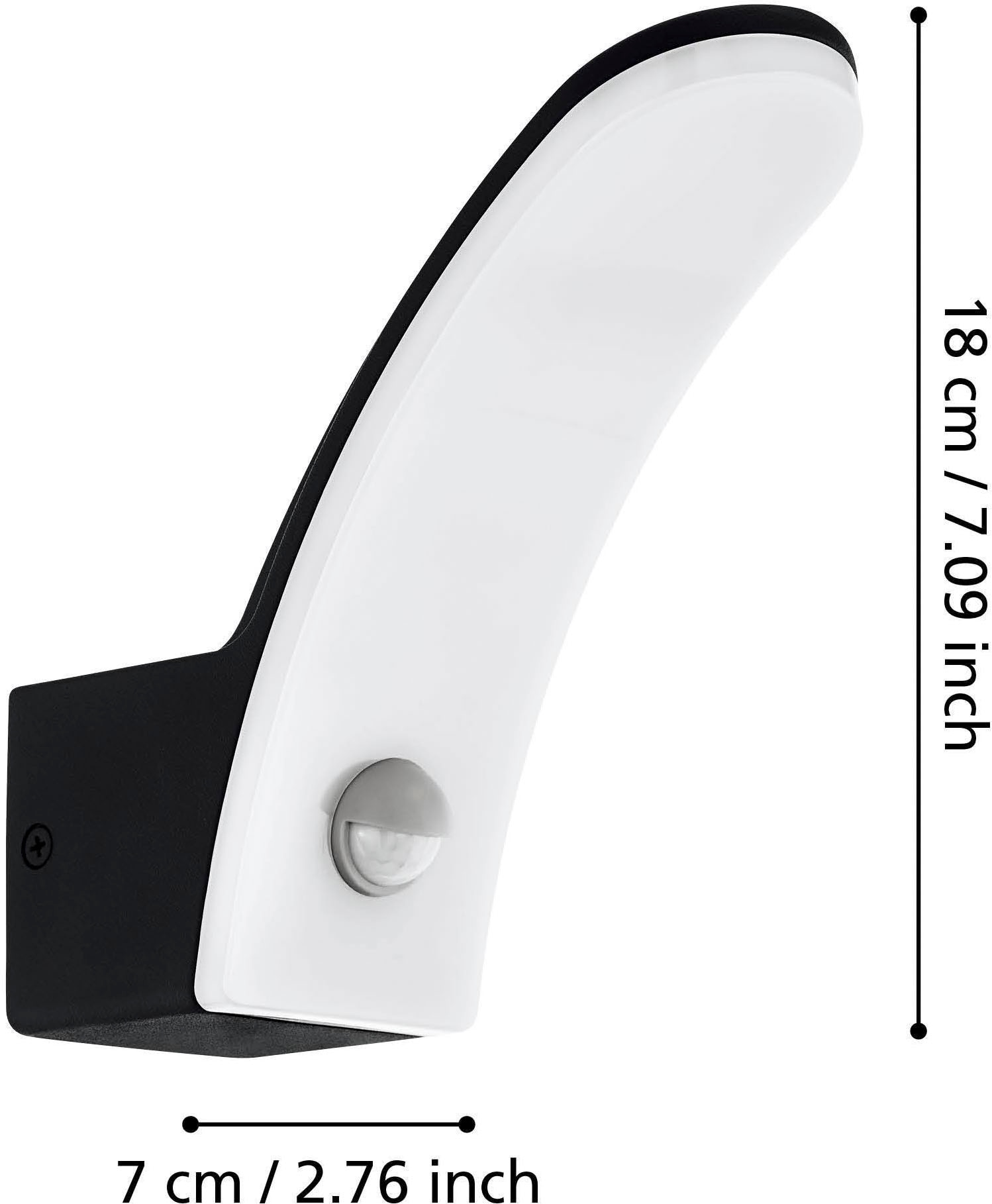 EGLO Wandleuchte »Fiumicino Außen-Wandlampe, Außenlampe, Alu und Kunststoff, IP44, Lampe« LED-Modul 1 Stk. Warmweiß