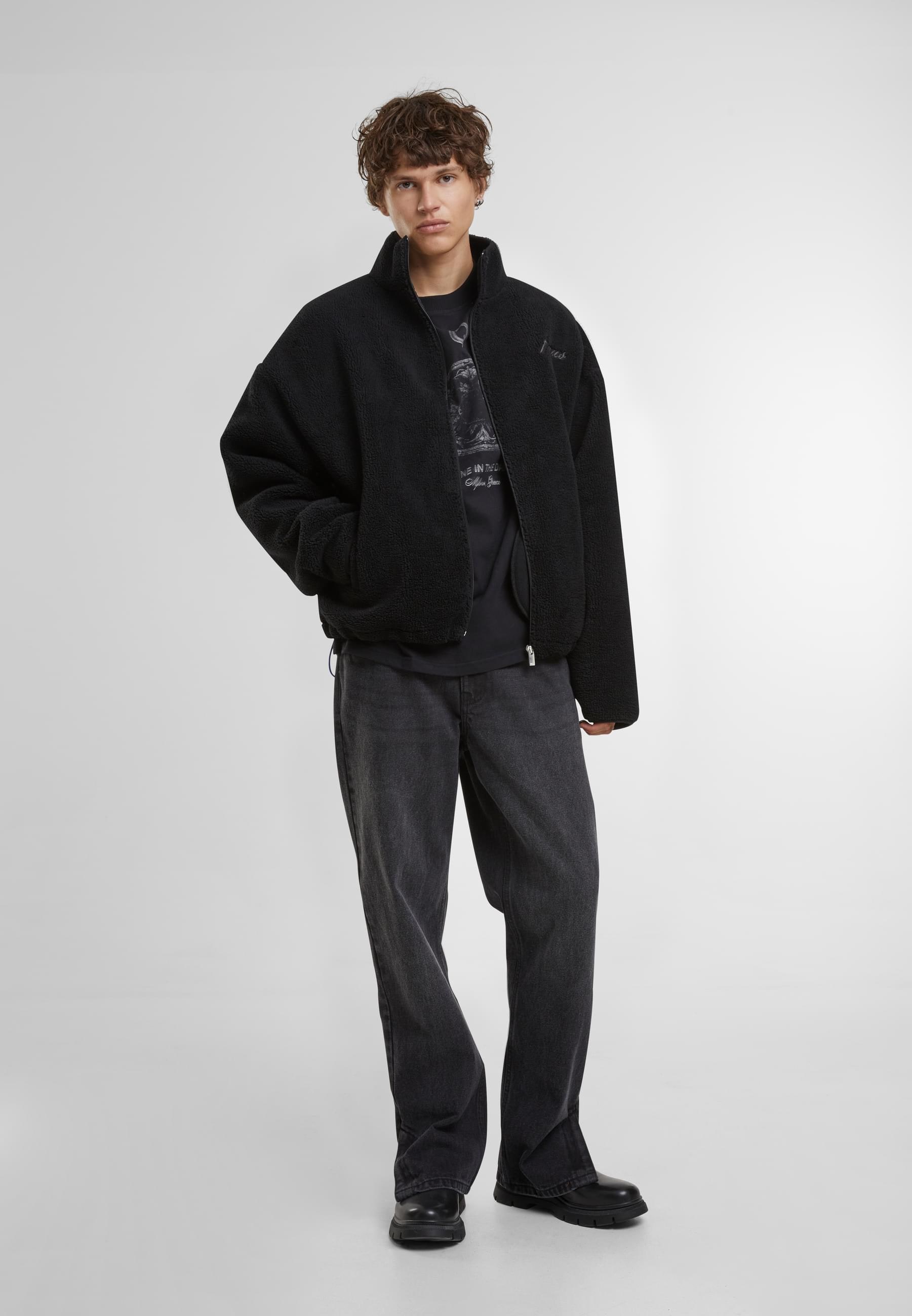 PEQUS Allwetterjacke »PEQUS PEQUS Mykonos Script Teddy Fleece Jacket«, (1 St.), ohne Kapuze