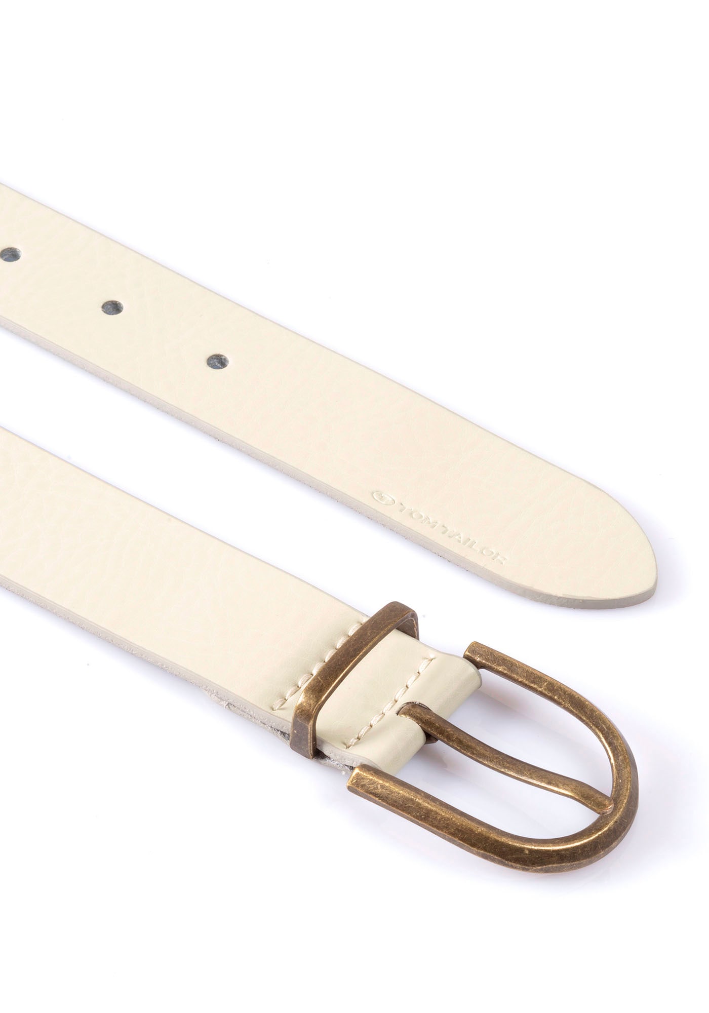 TOM TAILOR Ledergürtel »TTSYLKE«, 3 cm breiter Damengürtel, Schließe im Vintage-Look, reines Leder