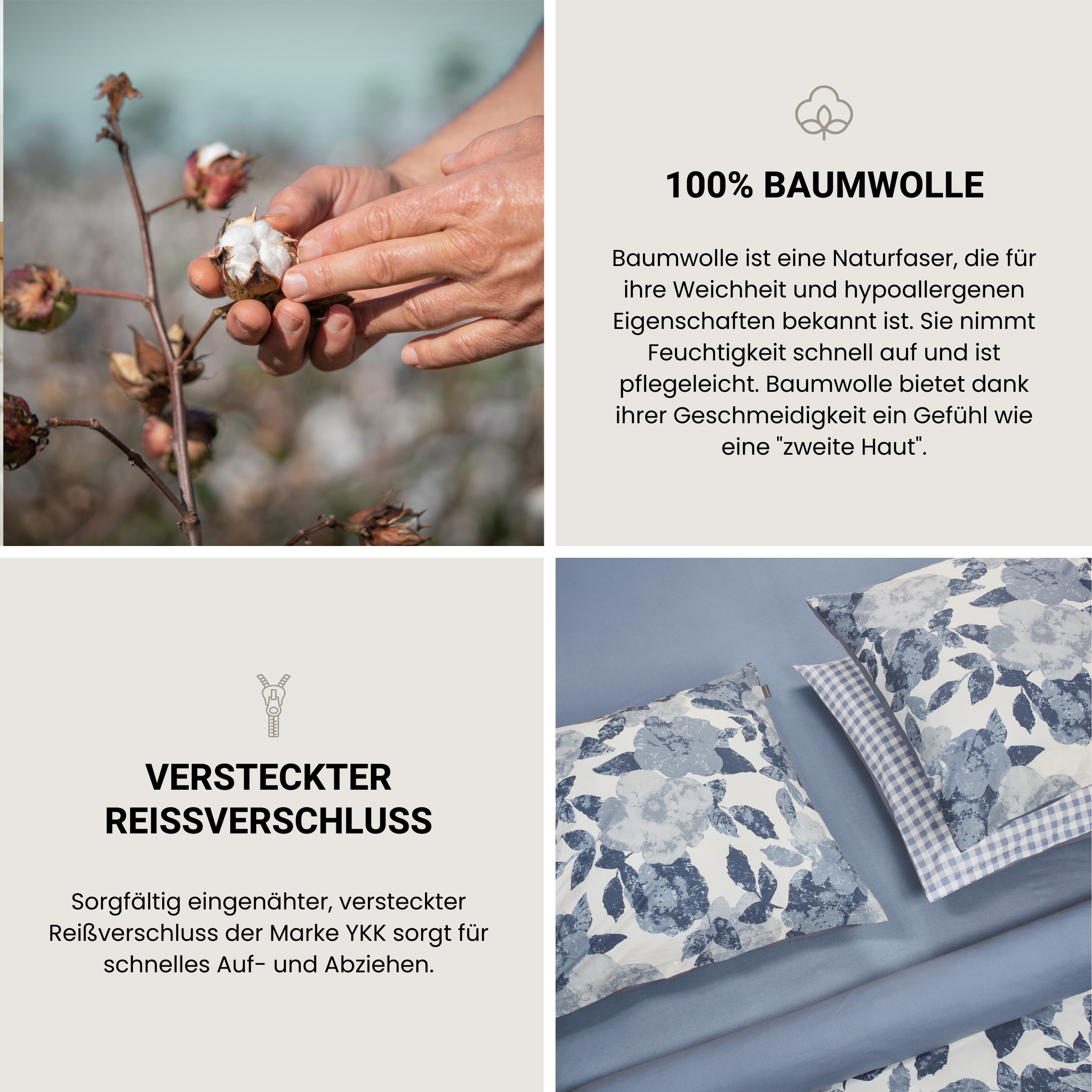 Schiesser Wendebettwäsche »Elisa aus weicher Baumwolle mit hübschen Blumenmotiv«, Made in Green