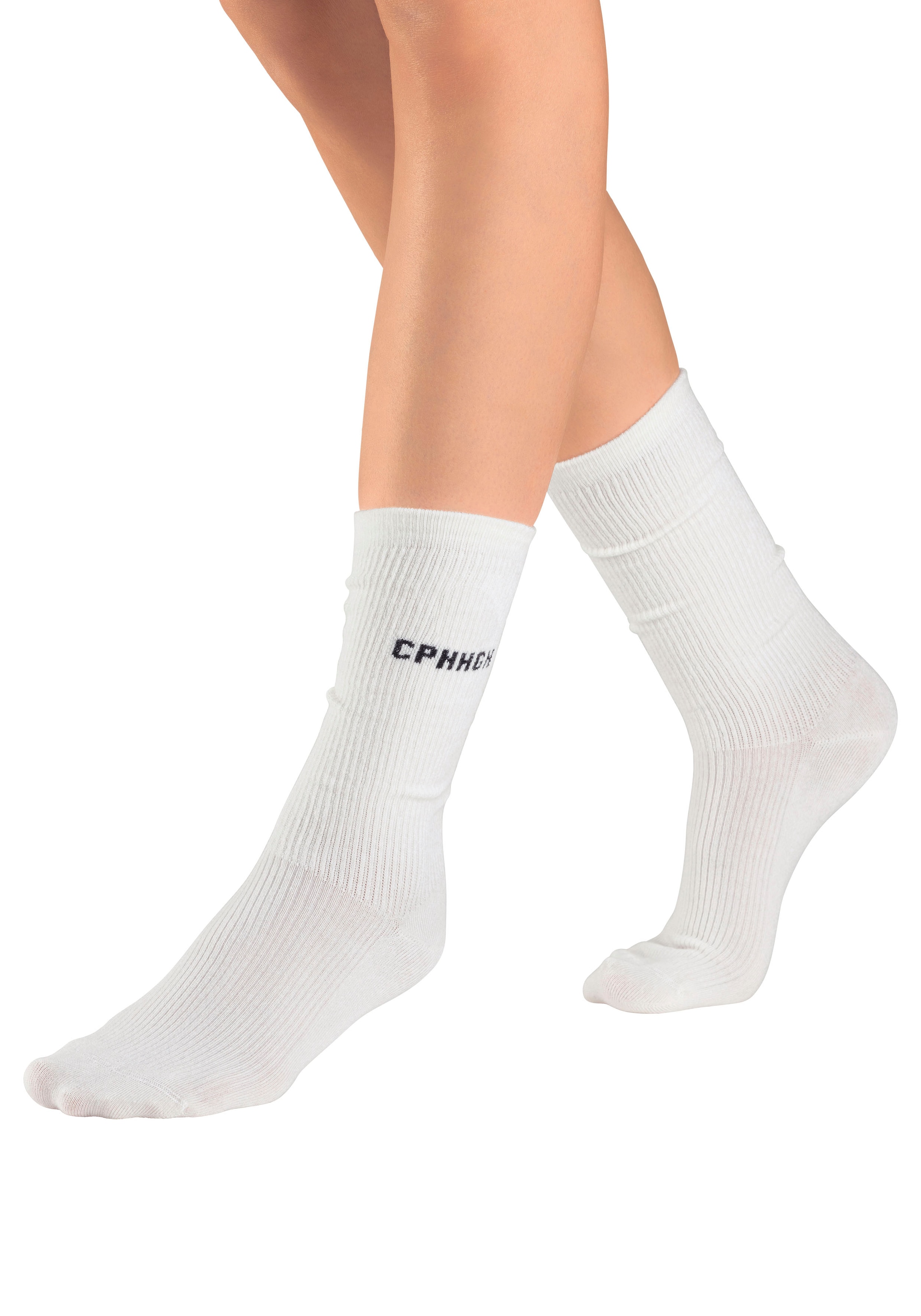 Copenhagen Studios Basicsocken, (Packung, 3 Paar), mit Rippstruktur und Stickerei