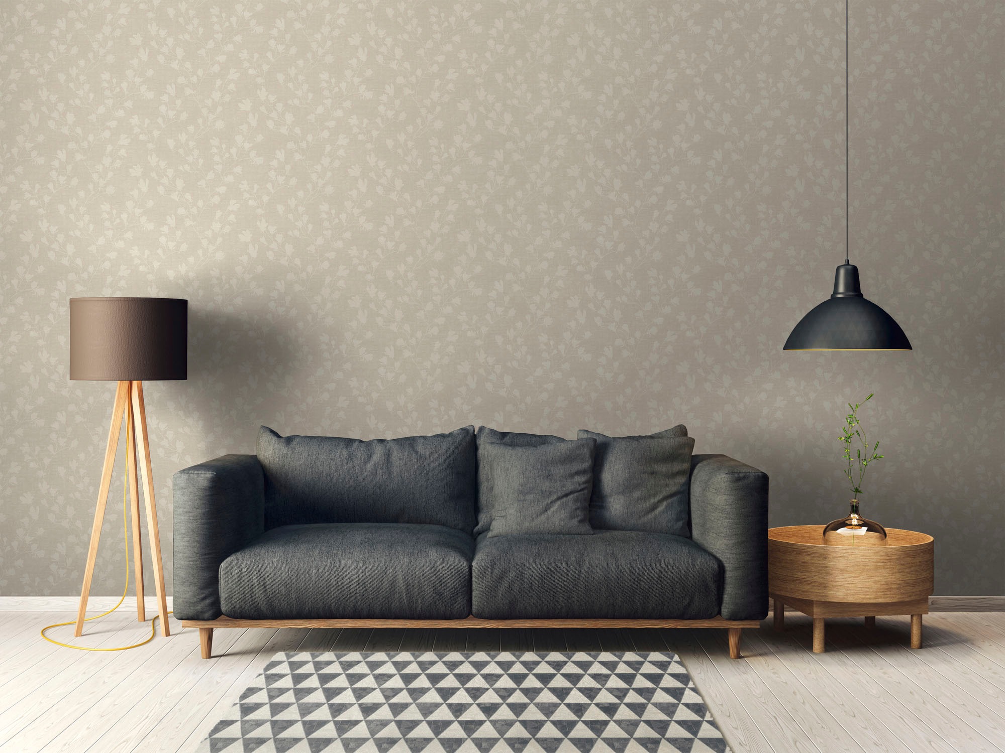 A.S. Création Vliestapete "Nara Blätterranke" gemustert matt neutral leicht strukturiert Tapete Natur Tapeten Wohnzimmer Schlafzimmer Küche modern Design Optik