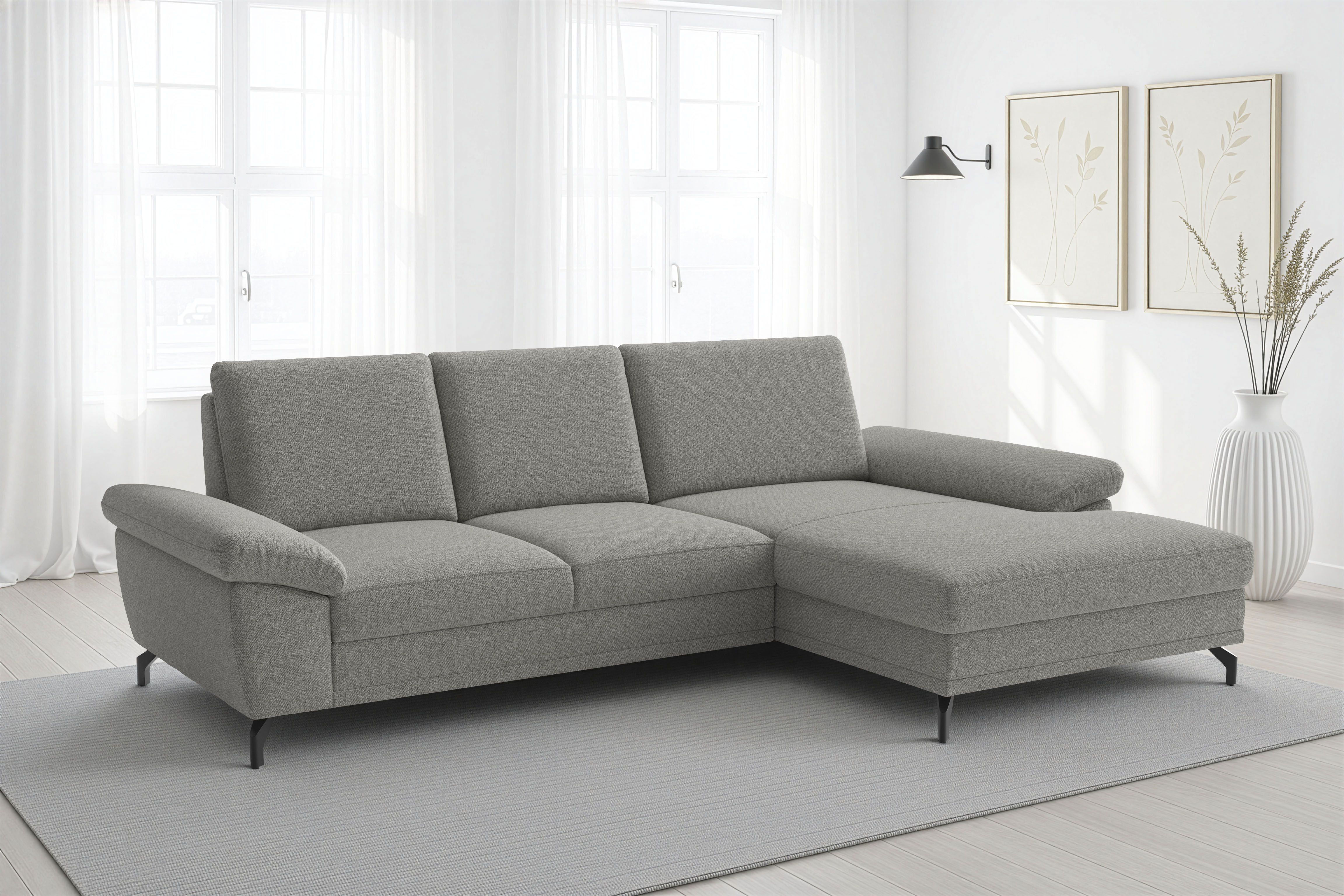 sit&more Ecksofa "Chelsea L-Form, B: 264 cm, Armteil- & Sitztiefenverstellung" optional Schlaffunktion und Bettkasten