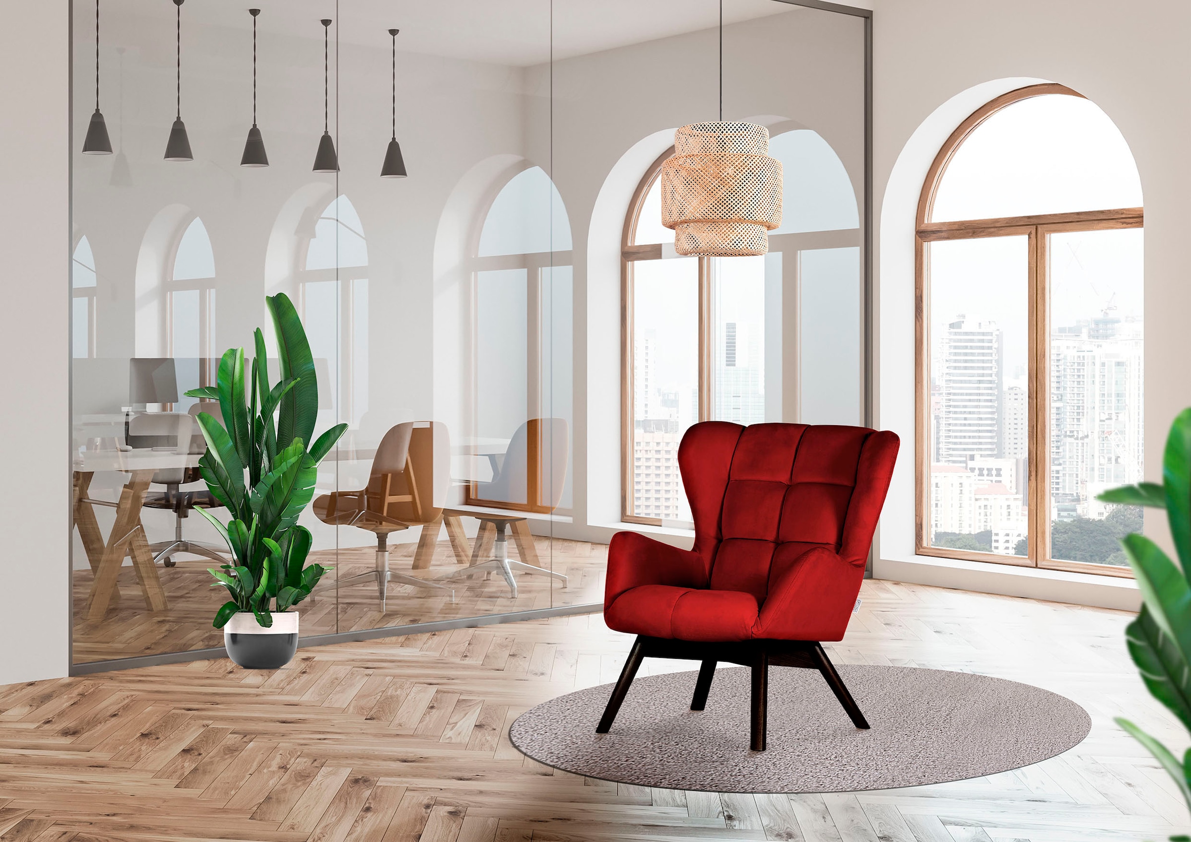 Gutmann Factory Sessel »Luna«, Gestell antikfarben oder eiche natur