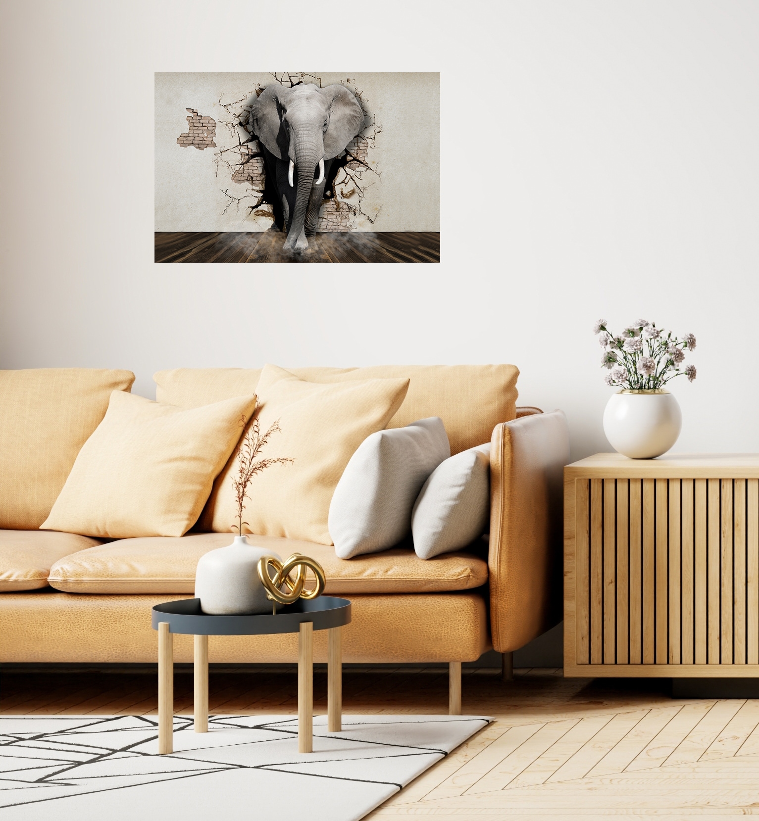 queence Wandsticker "Elefant", (1 St.), Selbstklebend, kinderleichte Anbrin günstig online kaufen