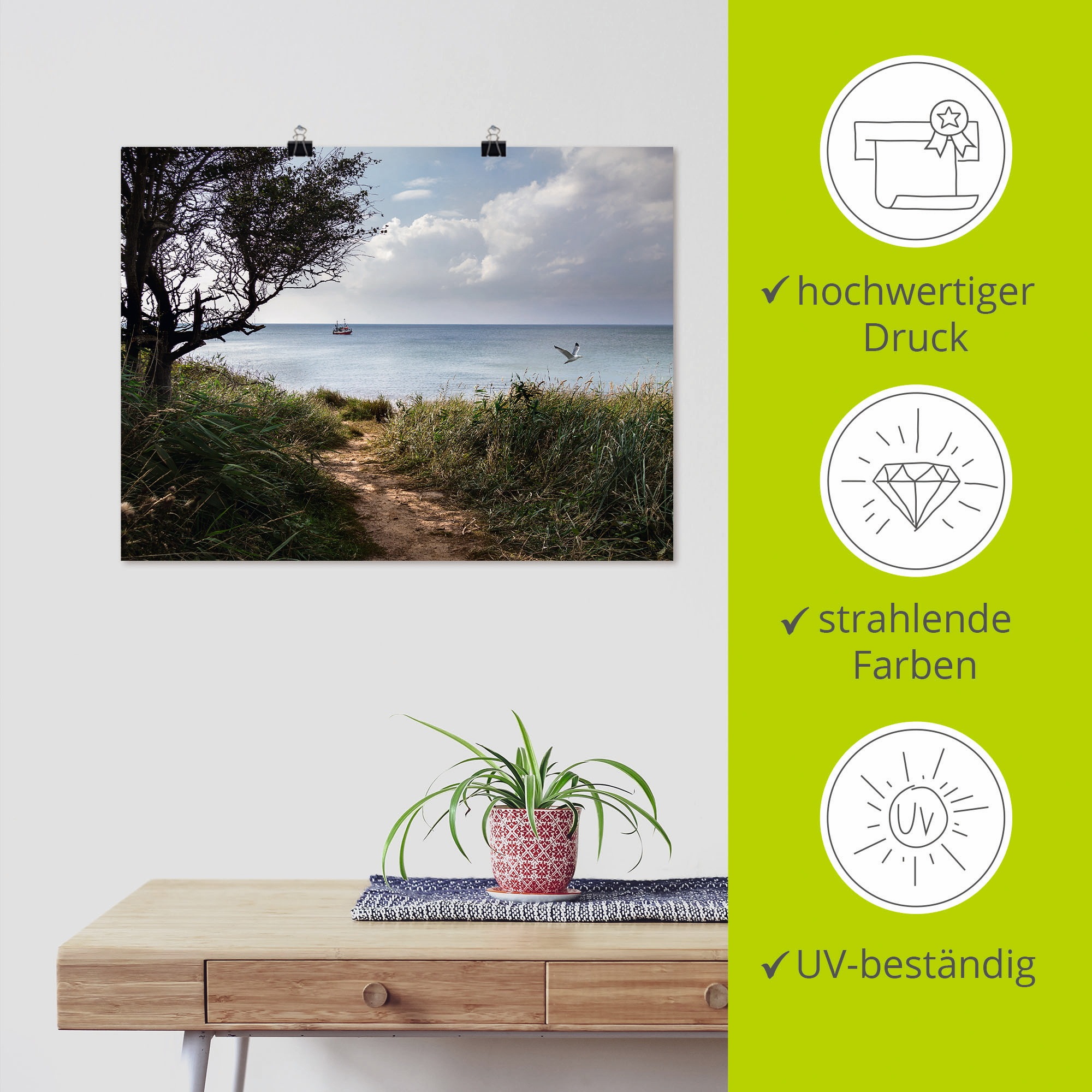 Artland Wandbild »Wege zum Meer....«, Gewässer, (1 St.), als Leinwandbild, Poster in verschied. Größen