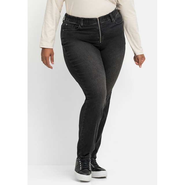 Sheego Stretch-Jeans »Große Größen«, in Schlupfform mit V-Einsatz online  bestellen | BAUR