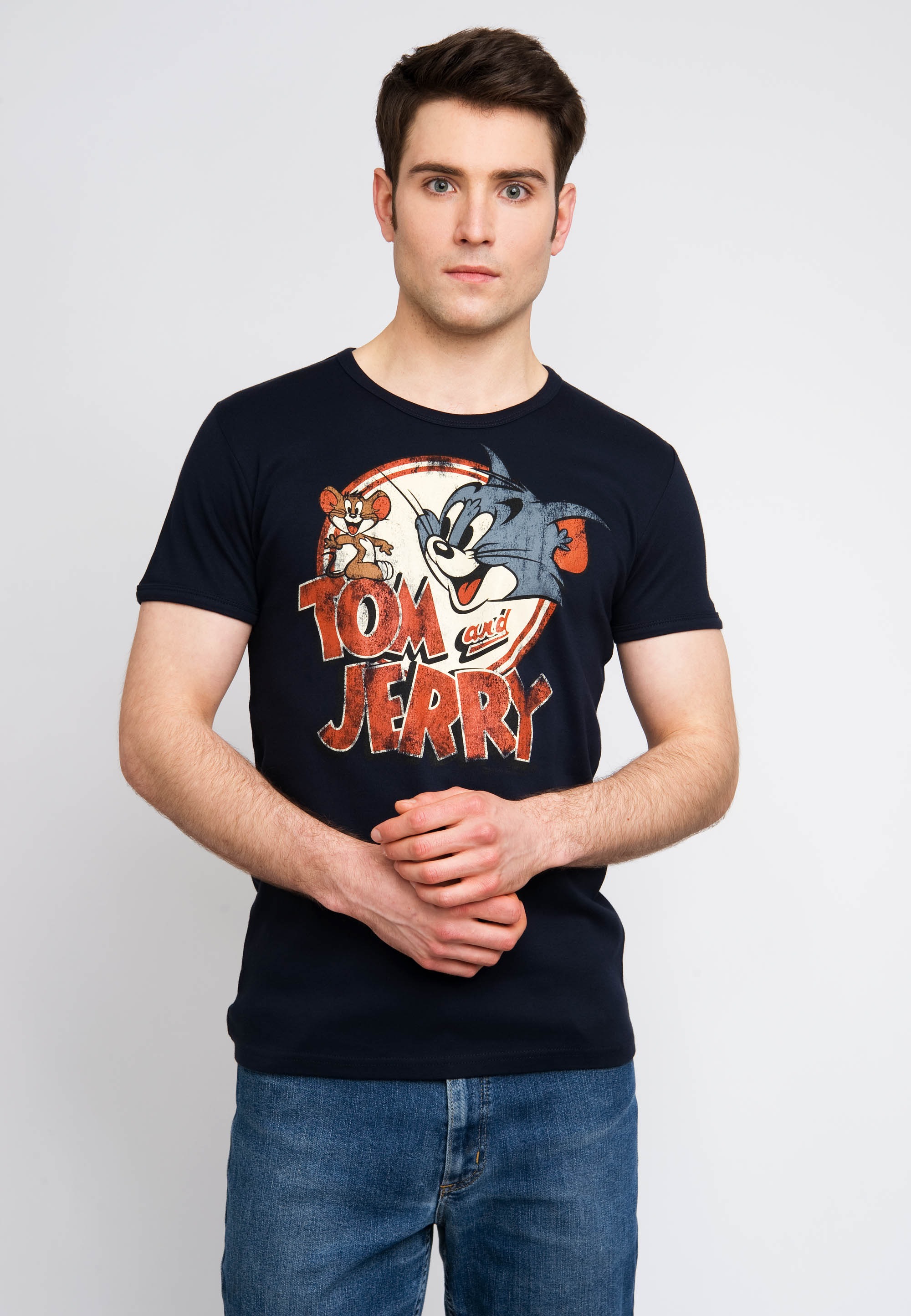 T-Shirt mit witzigem Vintage-Print Tom & Jerry