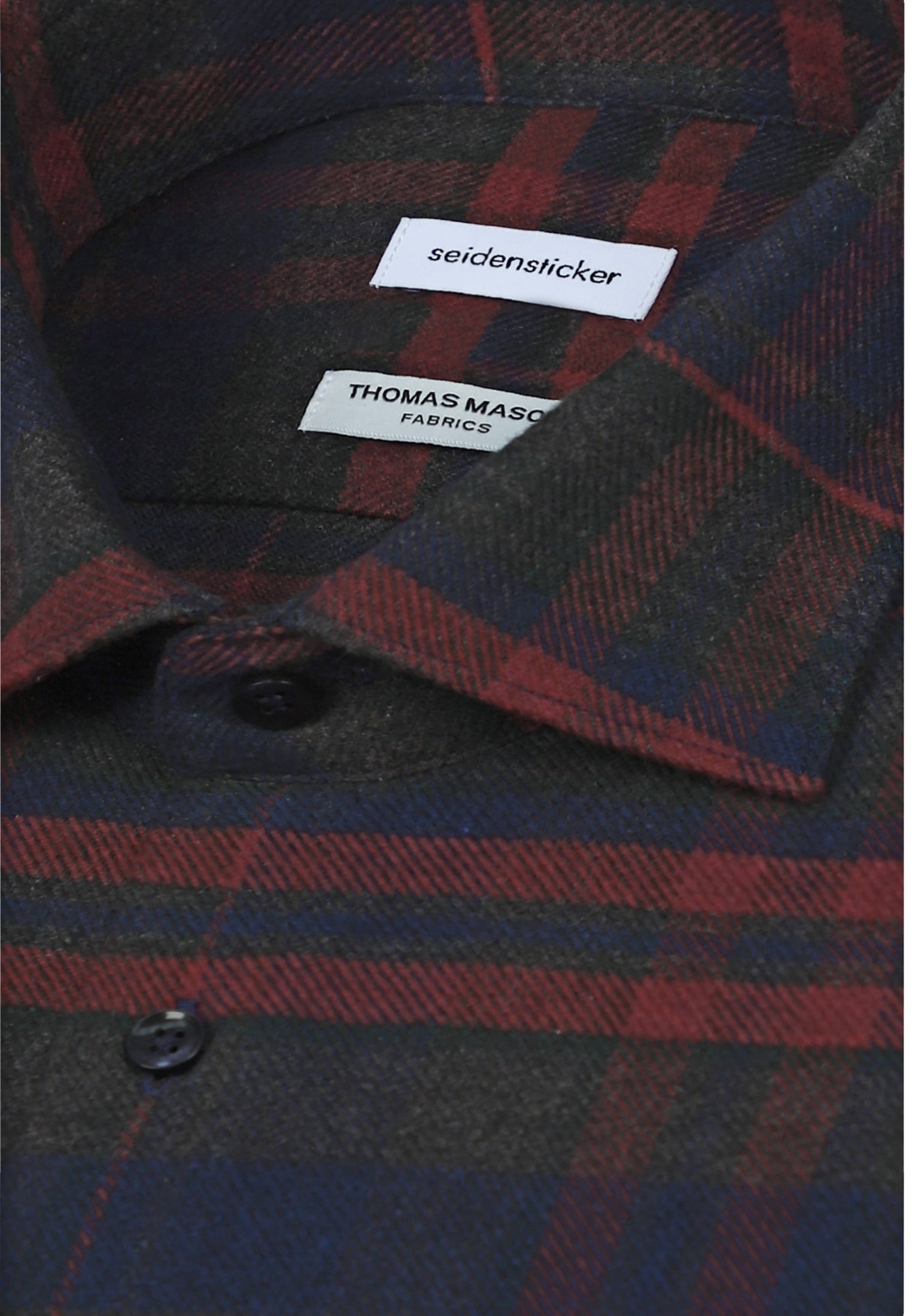 seidensticker Flanellhemd »Schwarze Rose« Regular 1/1 Kentkragen Karo