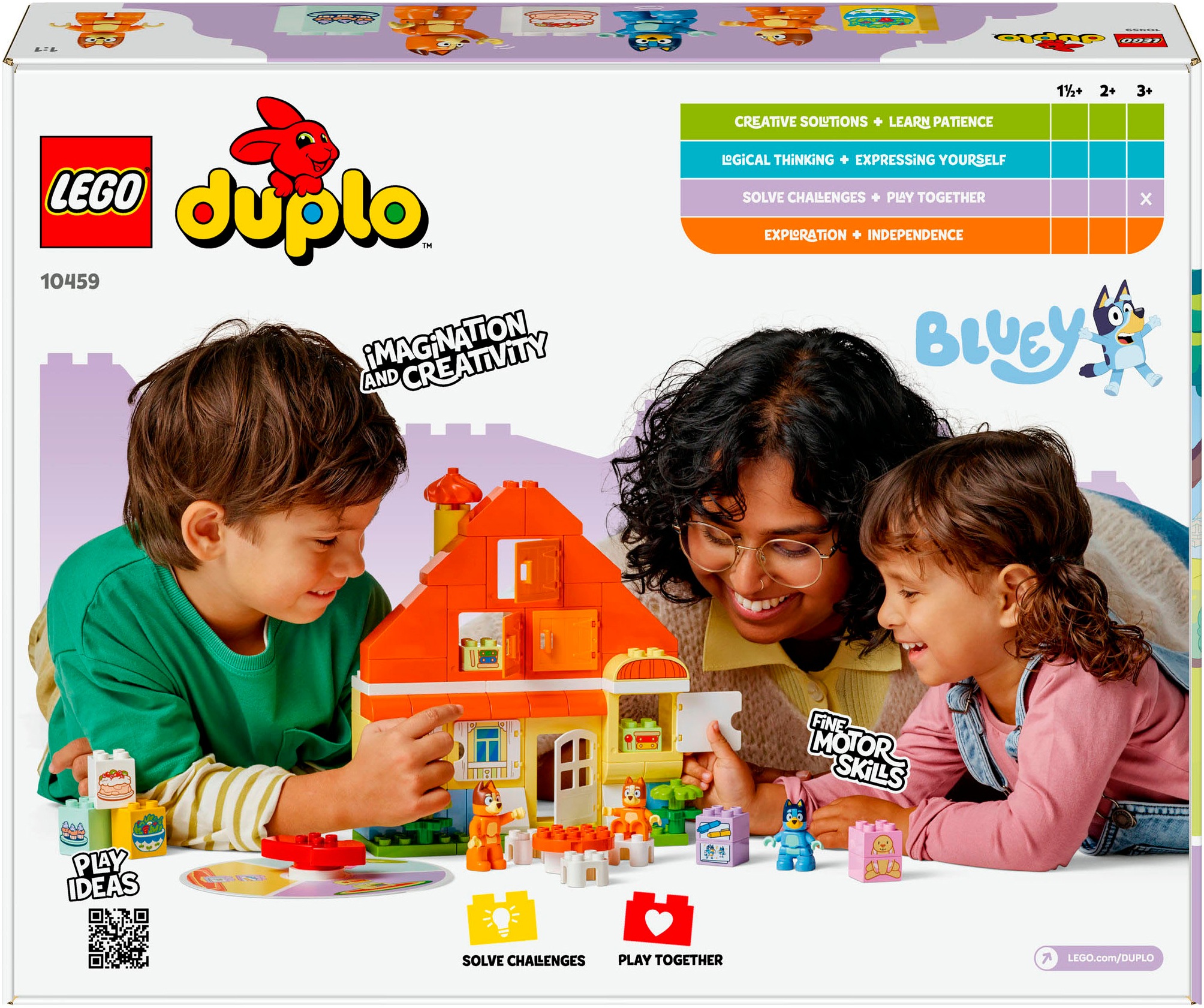 LEGO® Konstruktionsspielsteine »Blueys Familienhaus mit Memory-Spiel (10459), LEGO DUPLO Bluey«, (83 St.), Made in Europe
