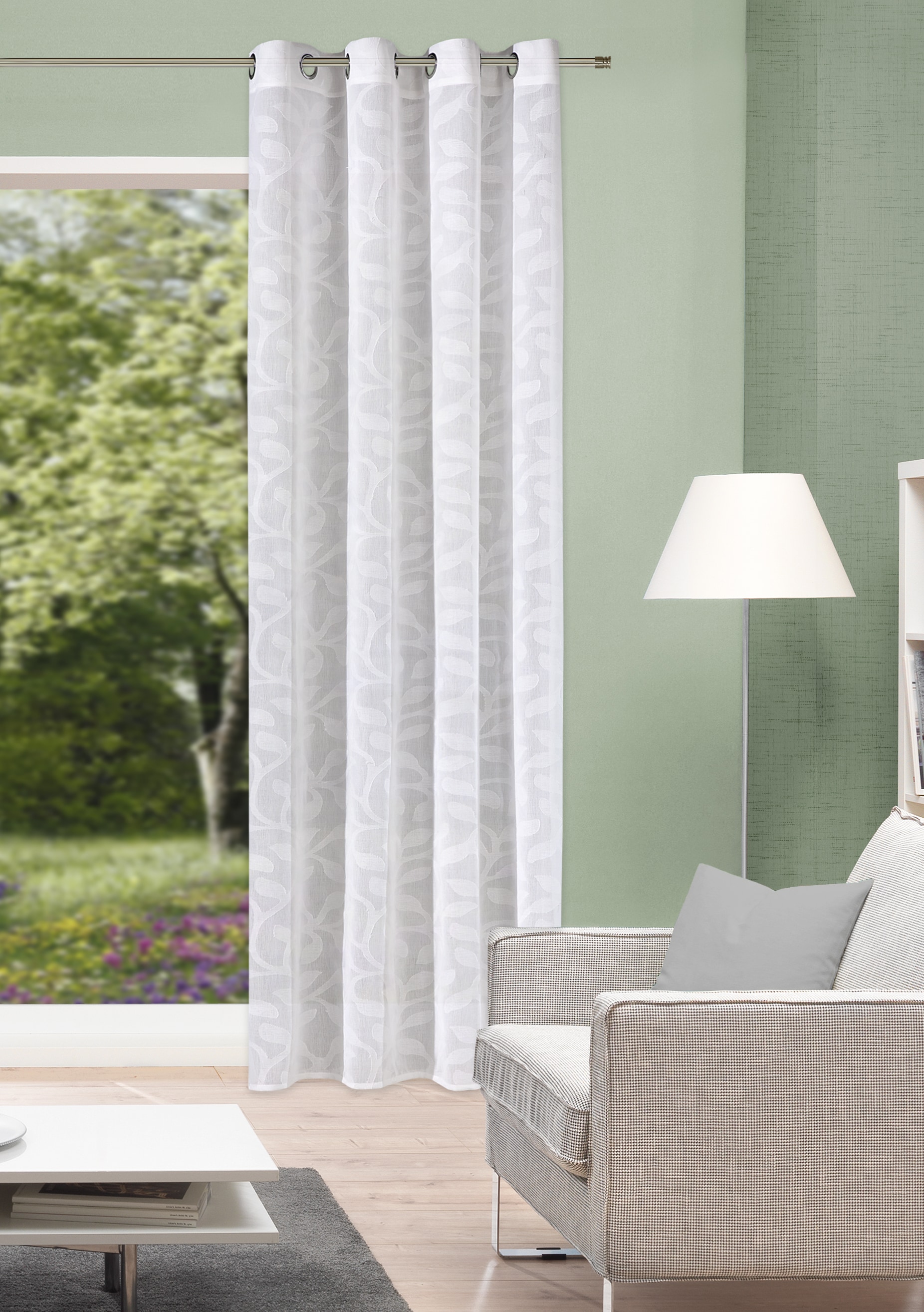 HOME WOHNIDEEN Vorhang "PIXEL" Ösen 1 Stk. tlg. Ösenschal Leinenoptik Scher günstig online kaufen