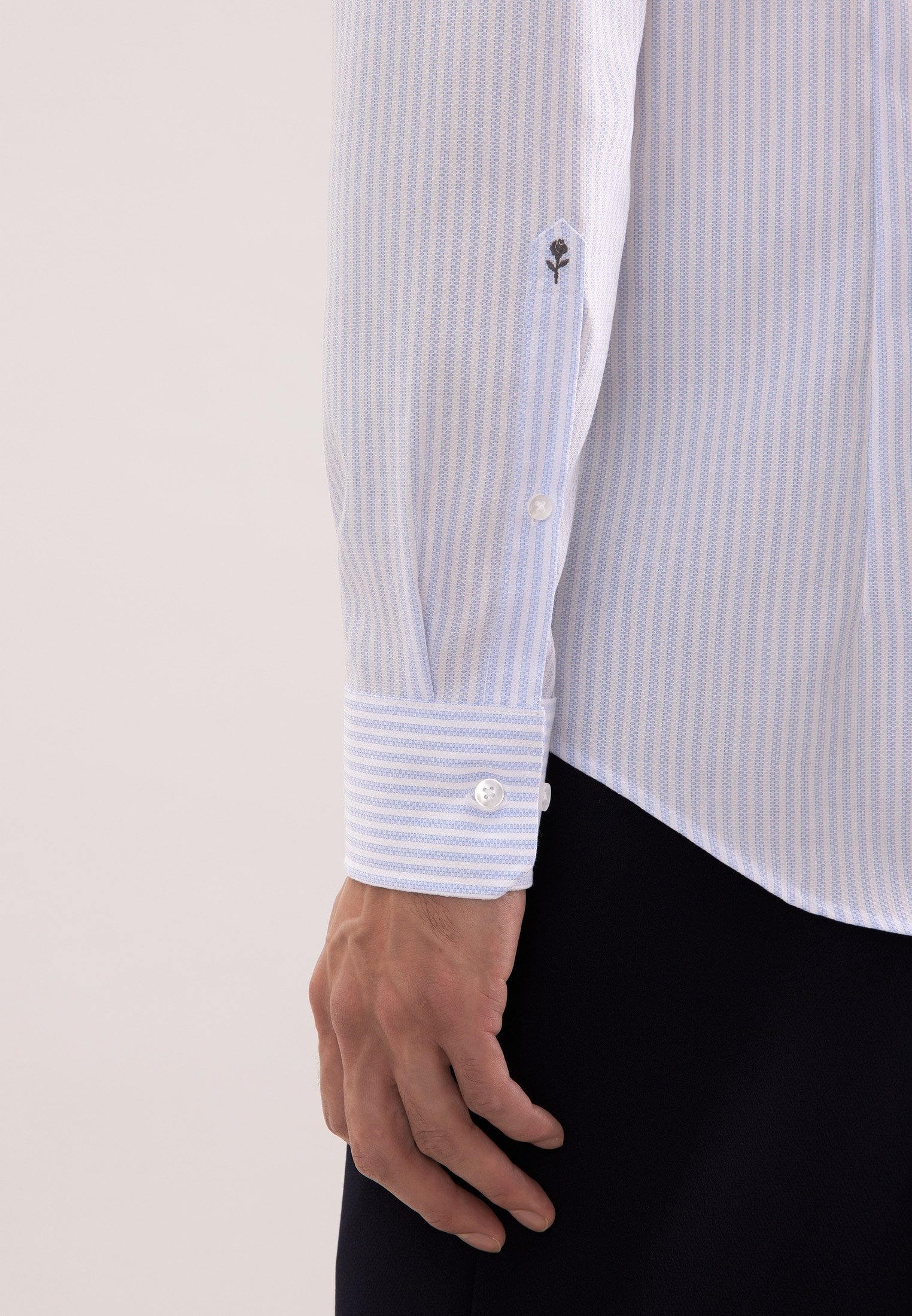 seidensticker Businesshemd »Schwarze Rose« Slim 1/1 Kentkragen Gestreift