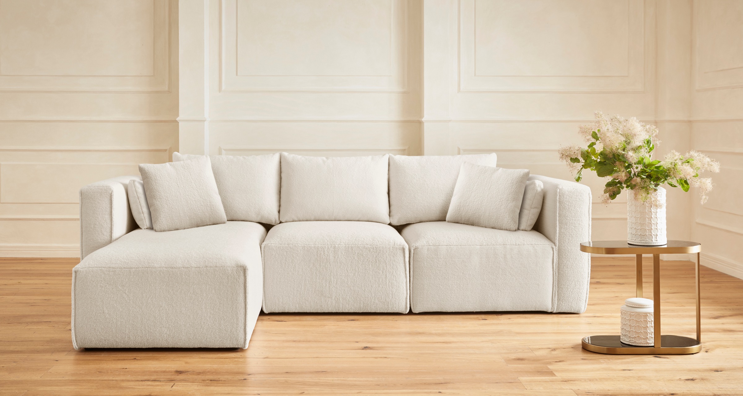 Home affaire Ecksofa »Comfine L-Form«, zusammengesetzt aus Modulen, 3 Bezugsqualitäten und viele Farben
