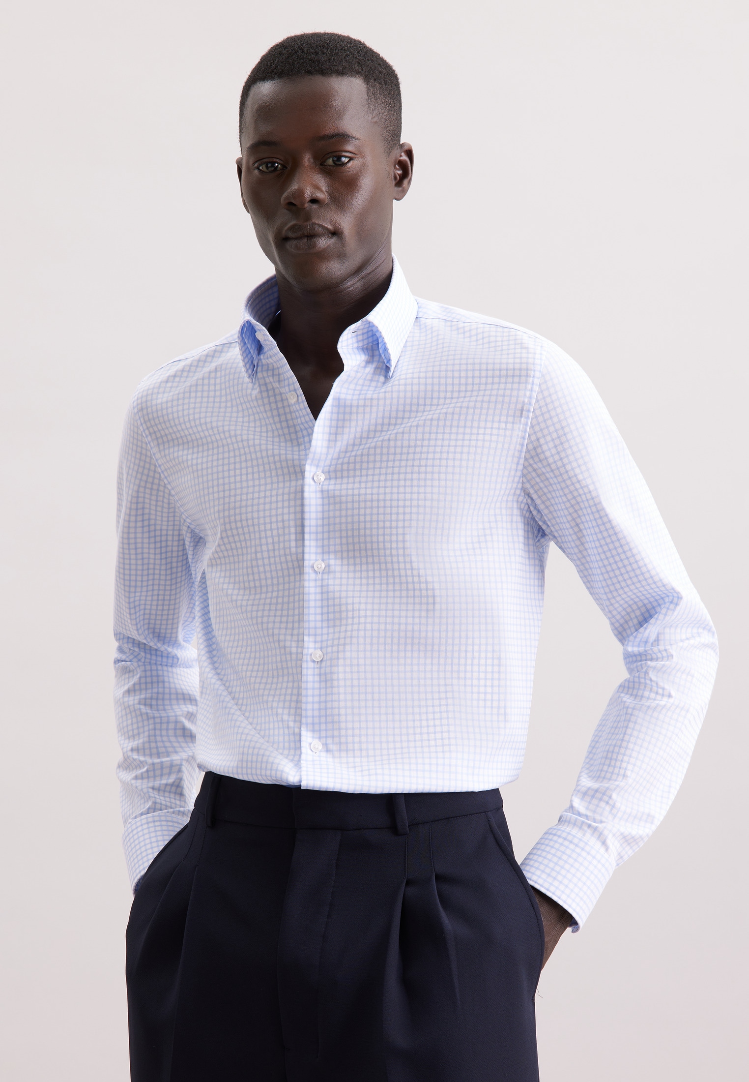 seidensticker Businesshemd "Schwarze Rose", Slim 1/1 Covered-Button-Down-Kr günstig online kaufen