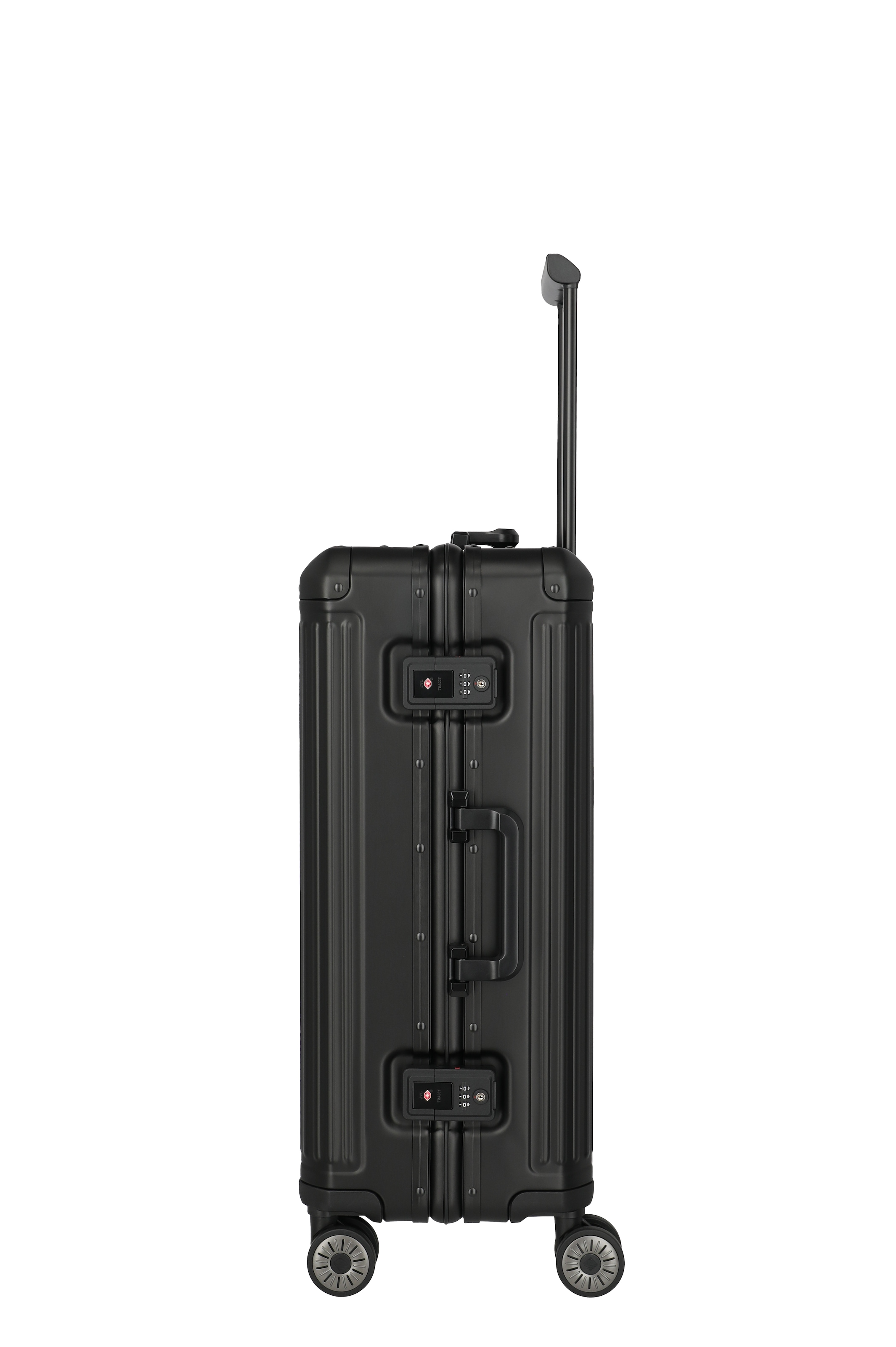 TRAVELITE Hartschalen-Trolley "NEXT Trunk Reisekoffer Aluminium", schwarz, Aluminium, Koffer, Koffer, mit extra großem Stauraum und stabilem Rahmen