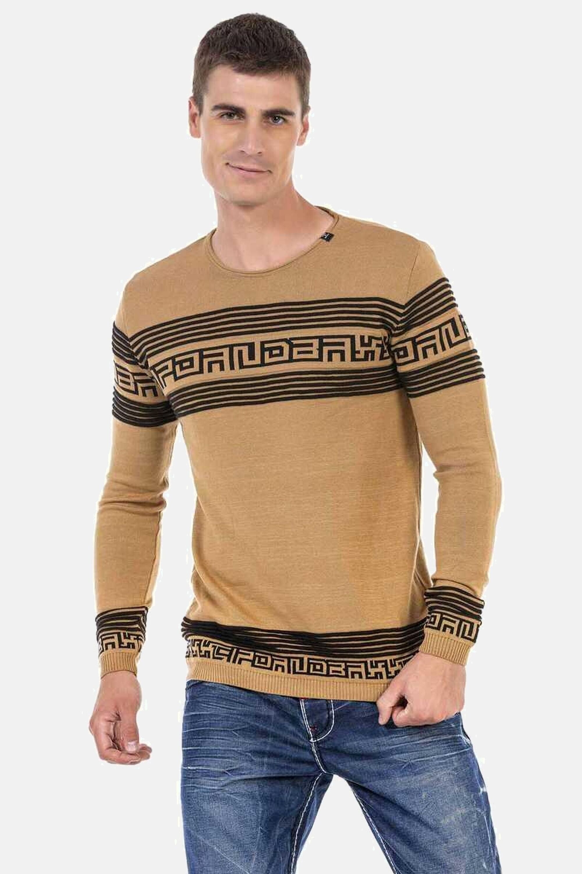 Cipo & Baxx Rundhalspullover "Pullover", (1 tlg.), in Streifenoptik, CP243 günstig online kaufen