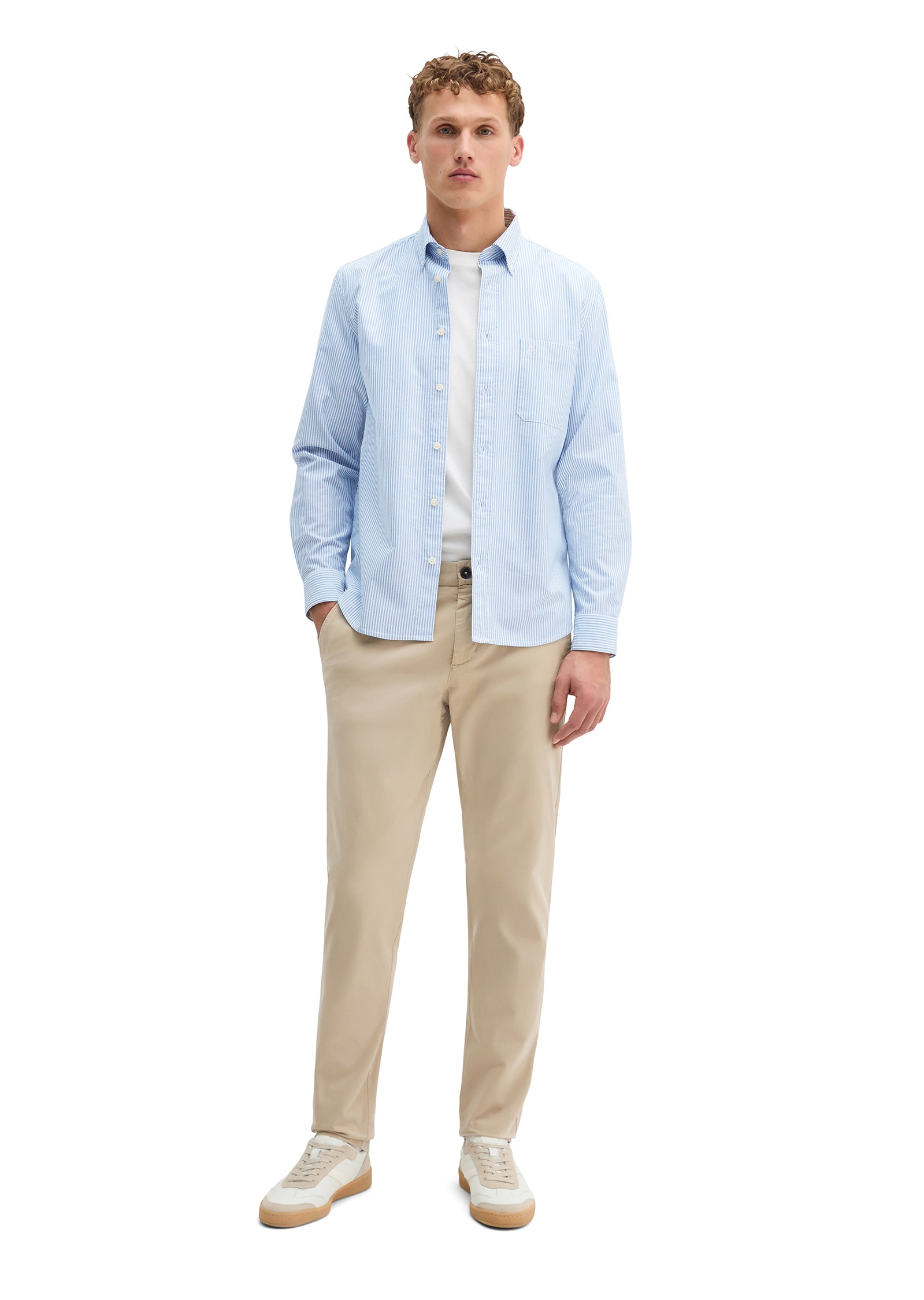 Marc O'Polo Langarmhemd »aus gestreifter Bio-Baumwolle«