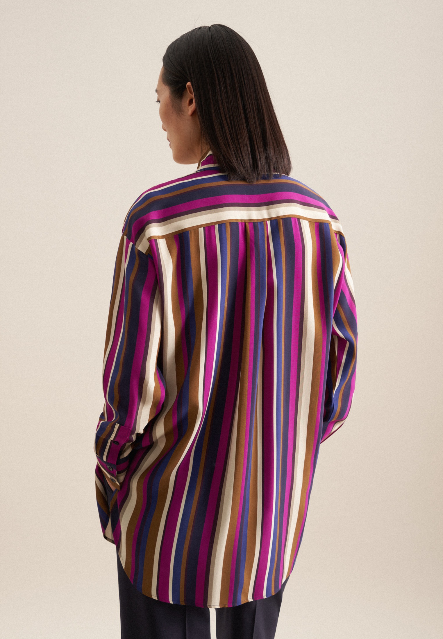 seidensticker Longbluse "Schwarze Rose" 1/1 Kragen Druck günstig online kaufen