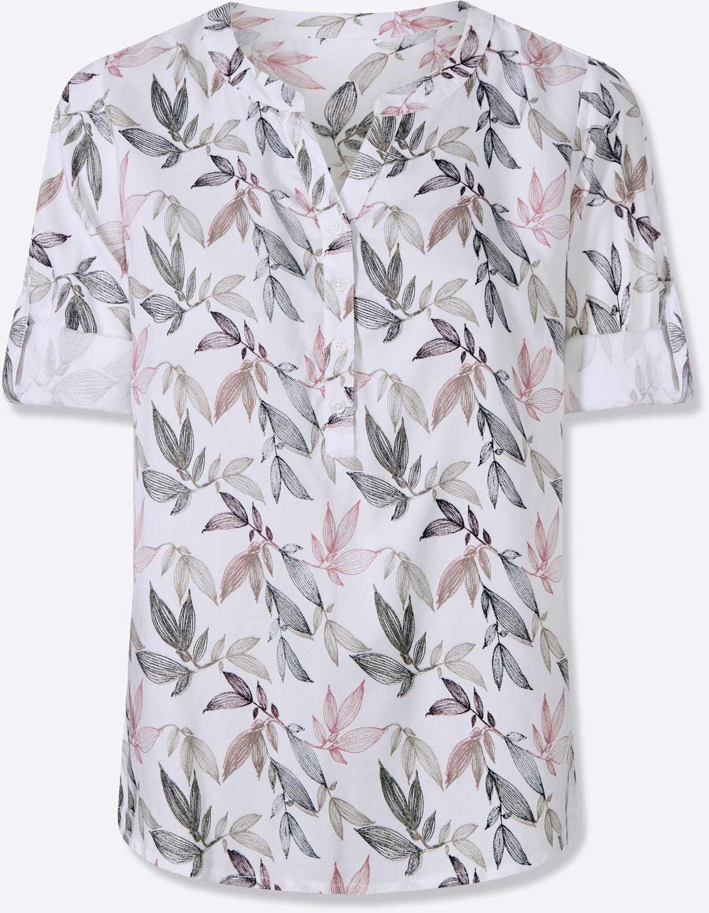 Inspirationen Women's Printed Blouse Ecru/Marine Size 54 3