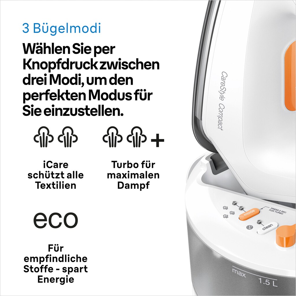 Braun Dampfbügelstation »CareStyle Compact IS2132WH«