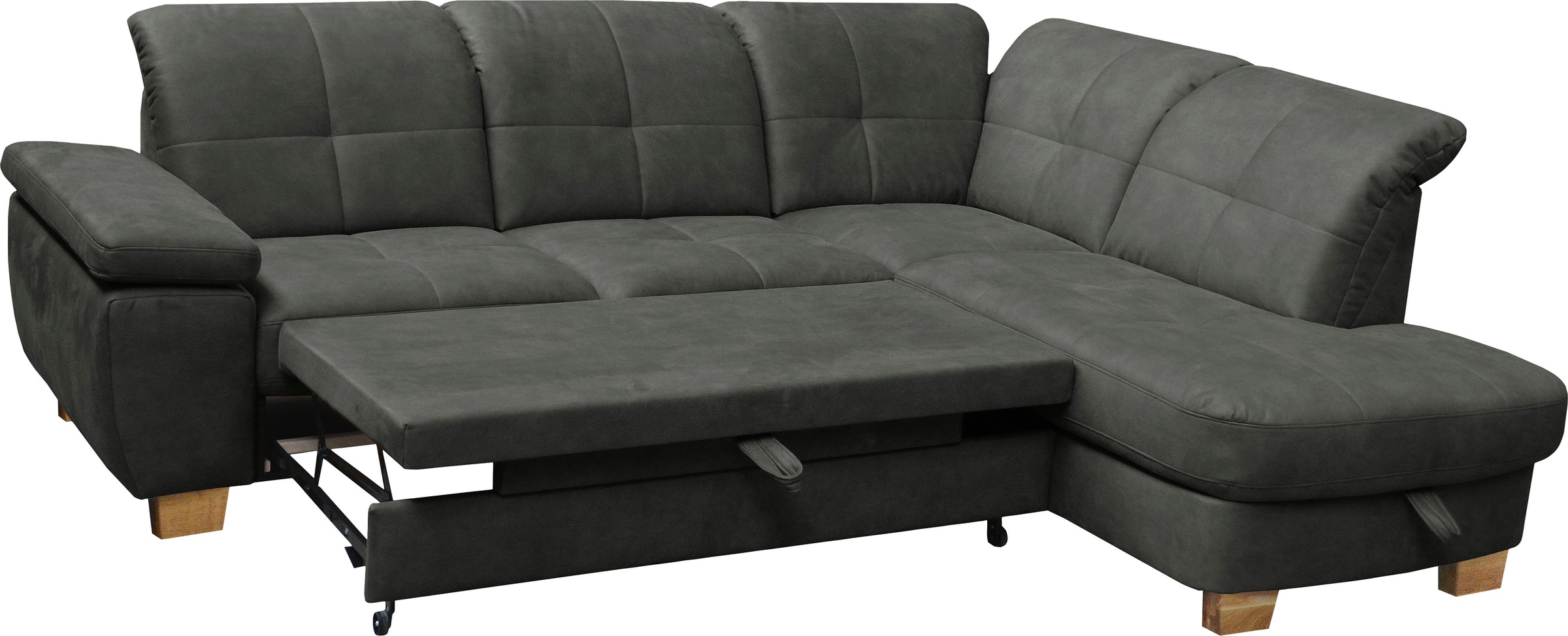 Ecksofa ALINA "Karima", grau (quarzgrau gdu 19), B:277cm H:98cm T:219cm, Microfaser GDU (100% Polyester), Sofas, Ecksofa, inkl. Rückenlehnenverstellung, wahlweise mit Bettfunktion und Stauraum 7