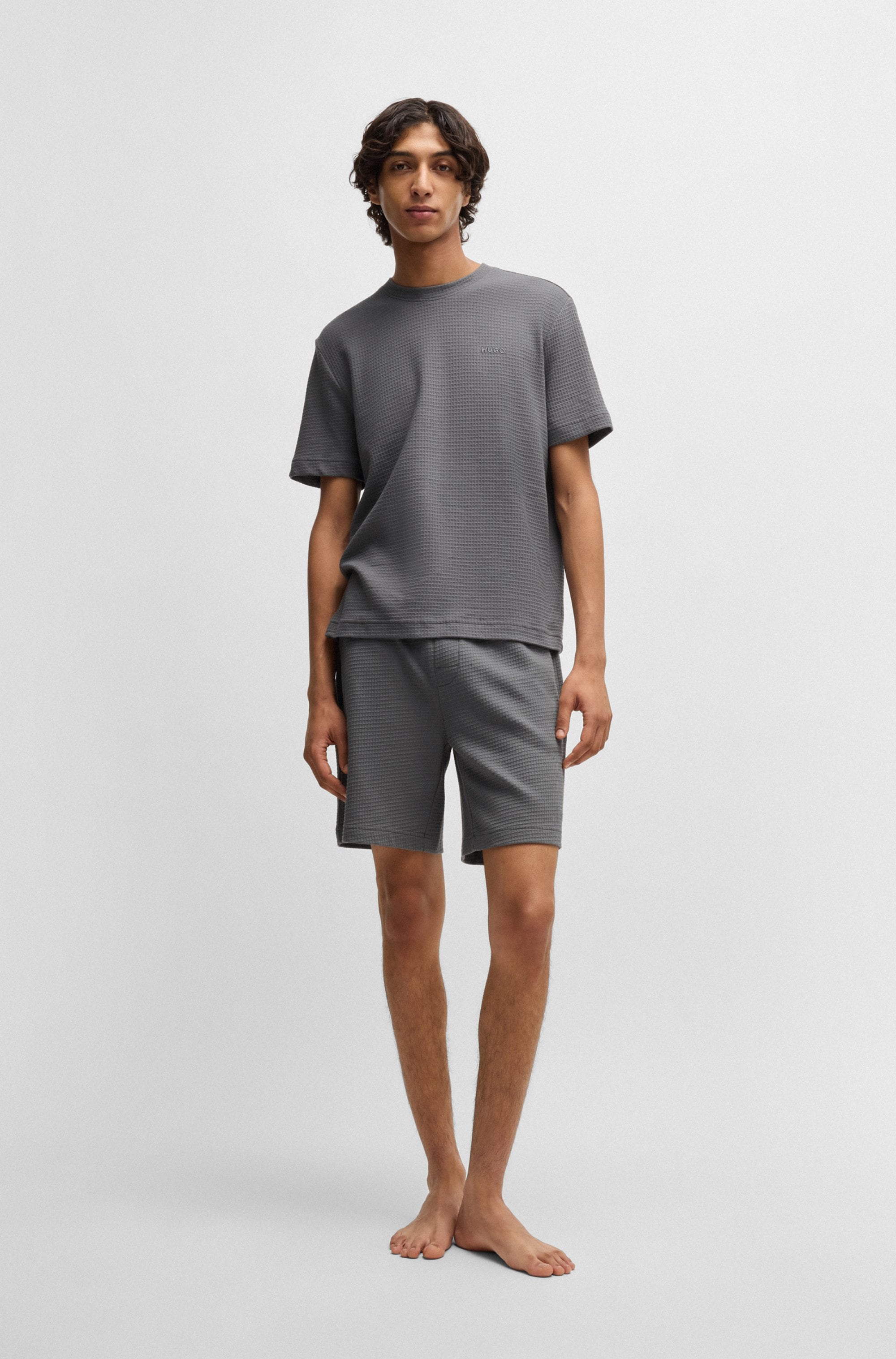 HUGO Underwear T-Shirt »,Austin T-Shirt«, Waffelstruktur und Logo-Stickerei
