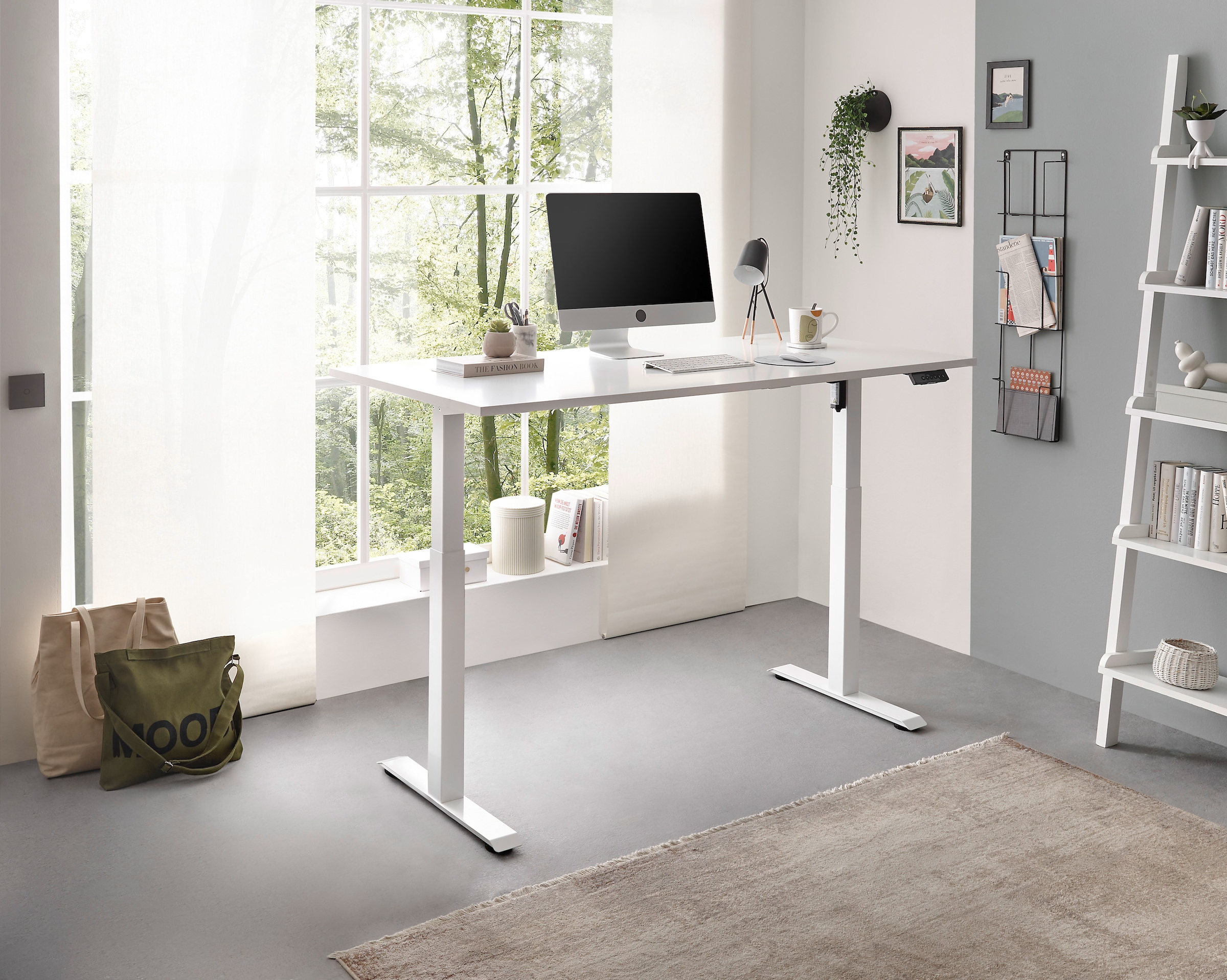 BEGA OFFICE Schreibtisch, (2 St.), Breite 137 cm, stufenlos höhenverstellbar 74-117 cm