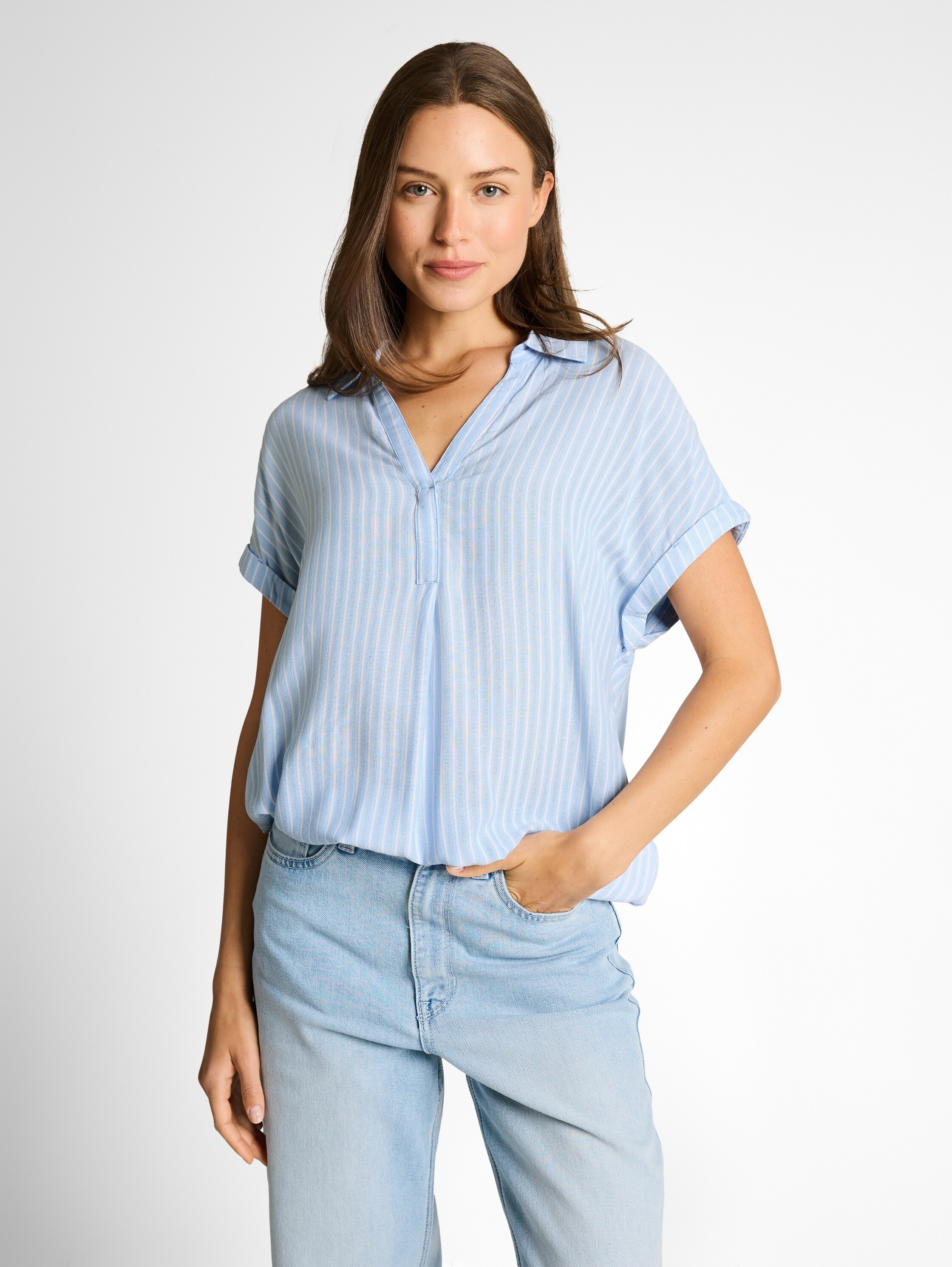 TOM TAILOR Klassische Bluse mit Streifen Muster günstig online kaufen