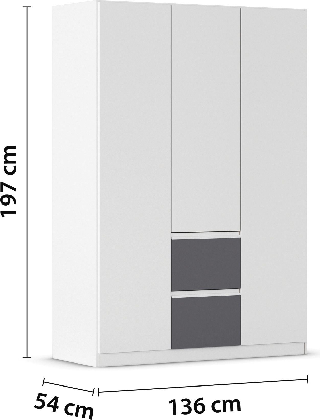 rauch Drehtürenschrank »Kleiderschrank Schrank Garderobe Wäscheschrank BRISTOL in 2 Breiten«, grifflose Front mit Push-to-Open Funktion in 2 Breiten MADE IN GERMANY