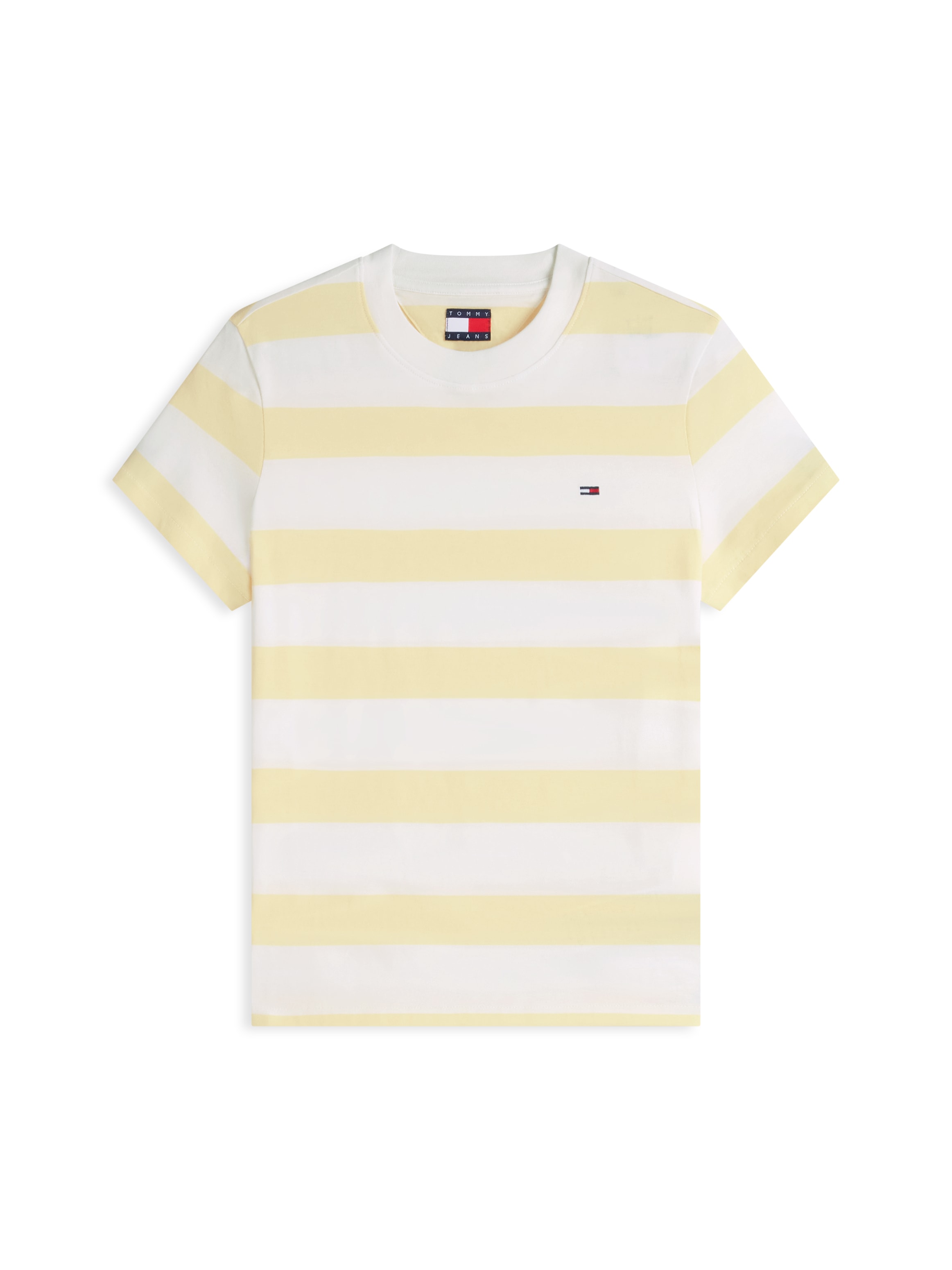 Tommy Jeans Kurzarmshirt »TJW REG S FLAG JERSEY SS TEE EXT« Baumwolle, regular fit, Kurzarm, Blockstreifen