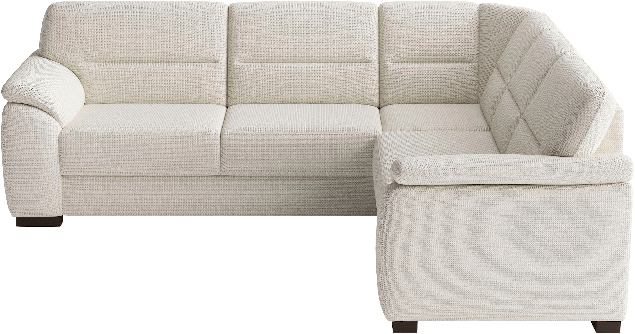sit&more Ecksofa "Montego L-Form, B: 256 cm, große Stoffauswahl, Komfortsitzhöhe 46 cm" mit Schlaffunktion und Schubkasten mit Stauraum
