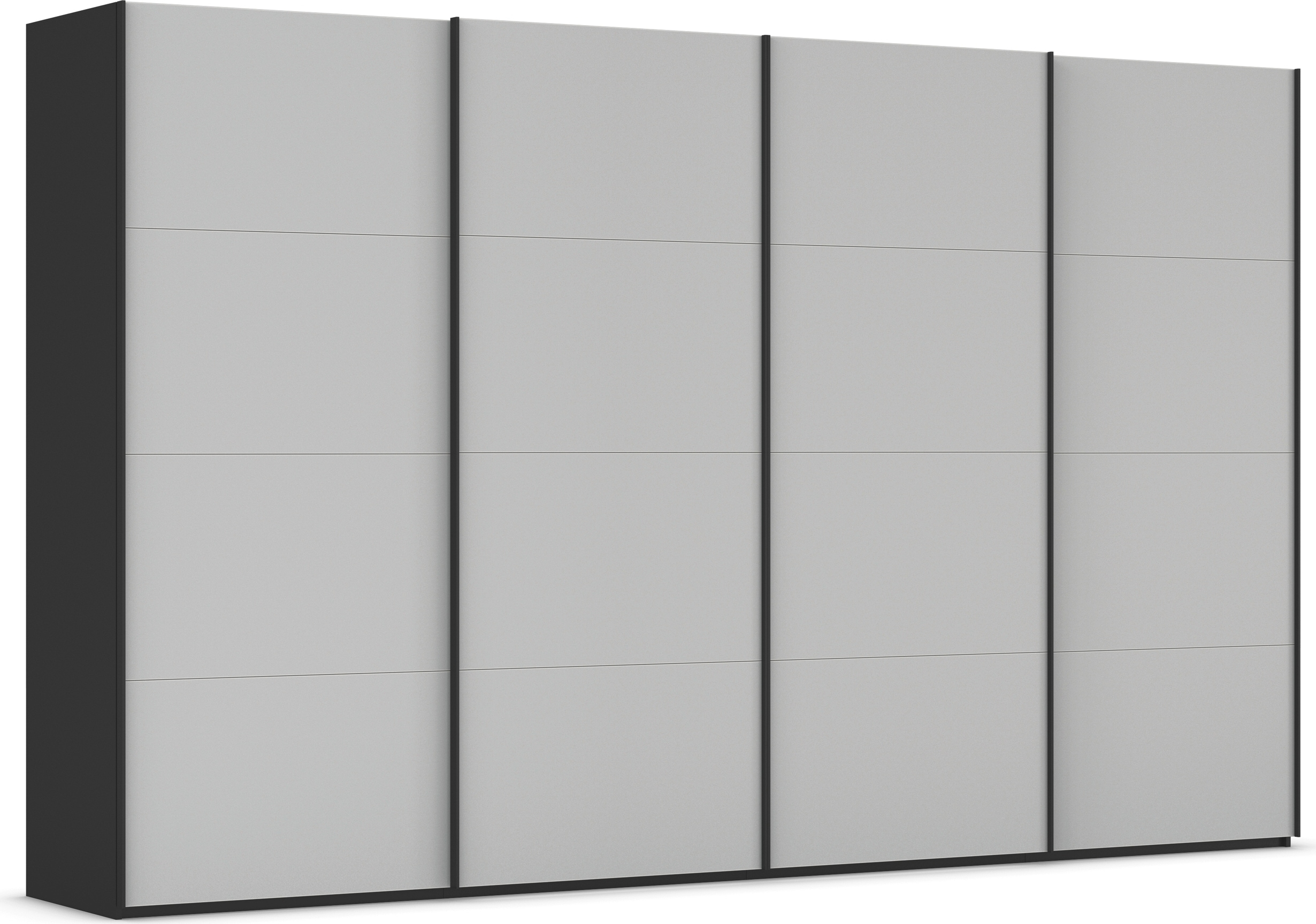 rauch Schwebetürenschrank "Kleiderschrank Schrank Garderobe Schlafzimmerschrank SCALE-FYRA" edle viergeteilte Türen mit Glas-Front viele Farben MADE IN GERMANY
