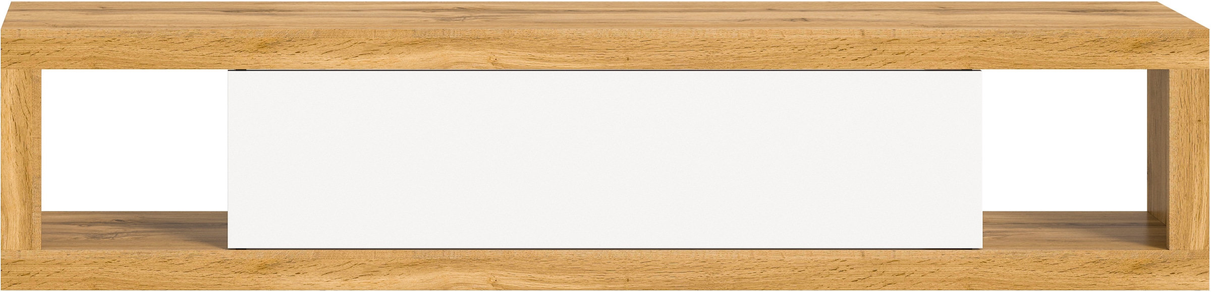 INOSIGN Lowboard »Trinity, Breite 180 cm, stehend und hängend, 1 Klappe,«, 2 offene Fächer, grifflose Fronten, TV-Möbel, TV Schrank, Hängeschrank
