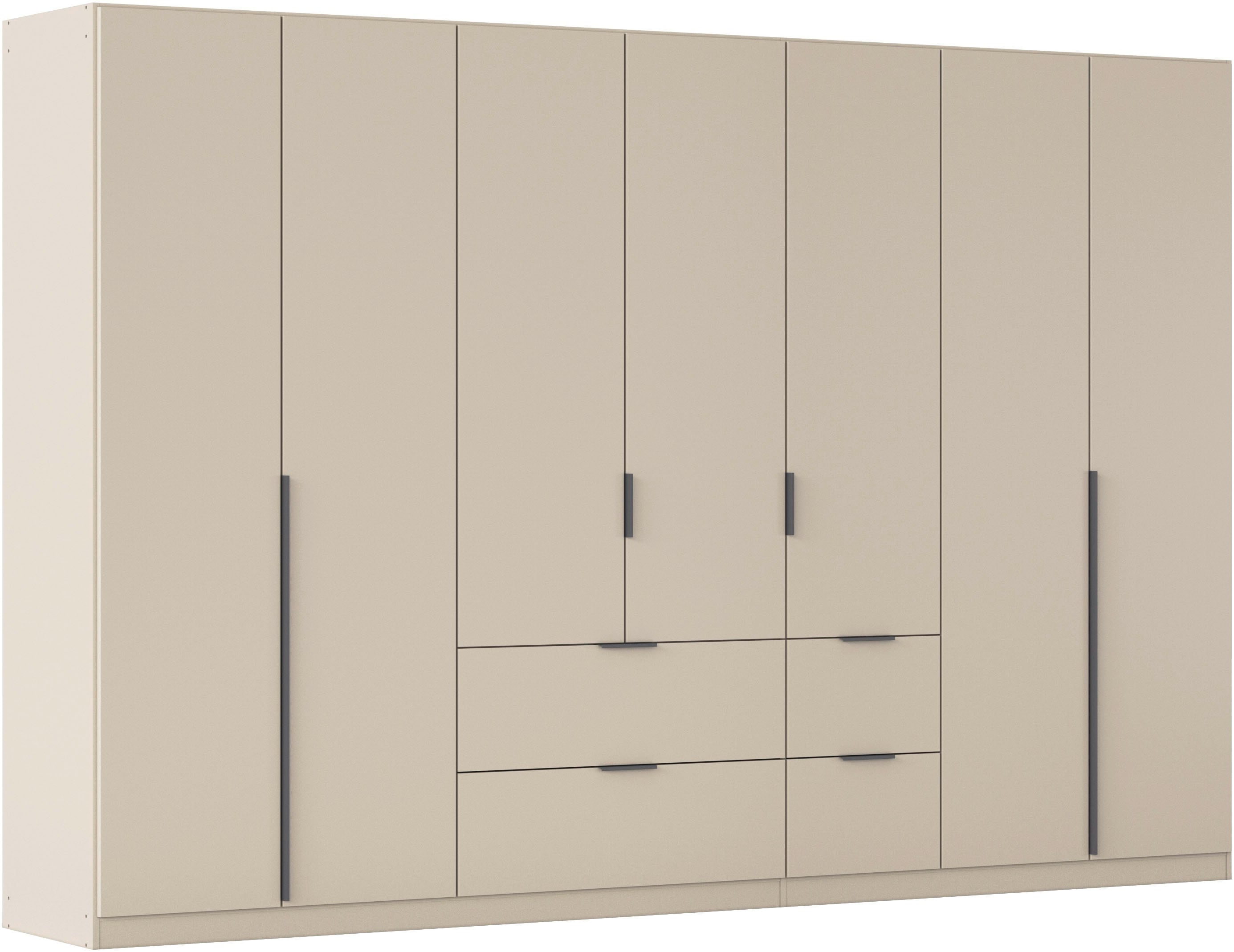 OTTO home Drehtürenschrank "Kleiderschrank Schrank Garderobe AGORDO mit Dekor- oder Hochglanzfront" in zwei Griff-Farben, Breite 315 cm, mit Außenschubkästen, Serie in 7 Breiten und 2 Höhen MADE IN GERMANY
