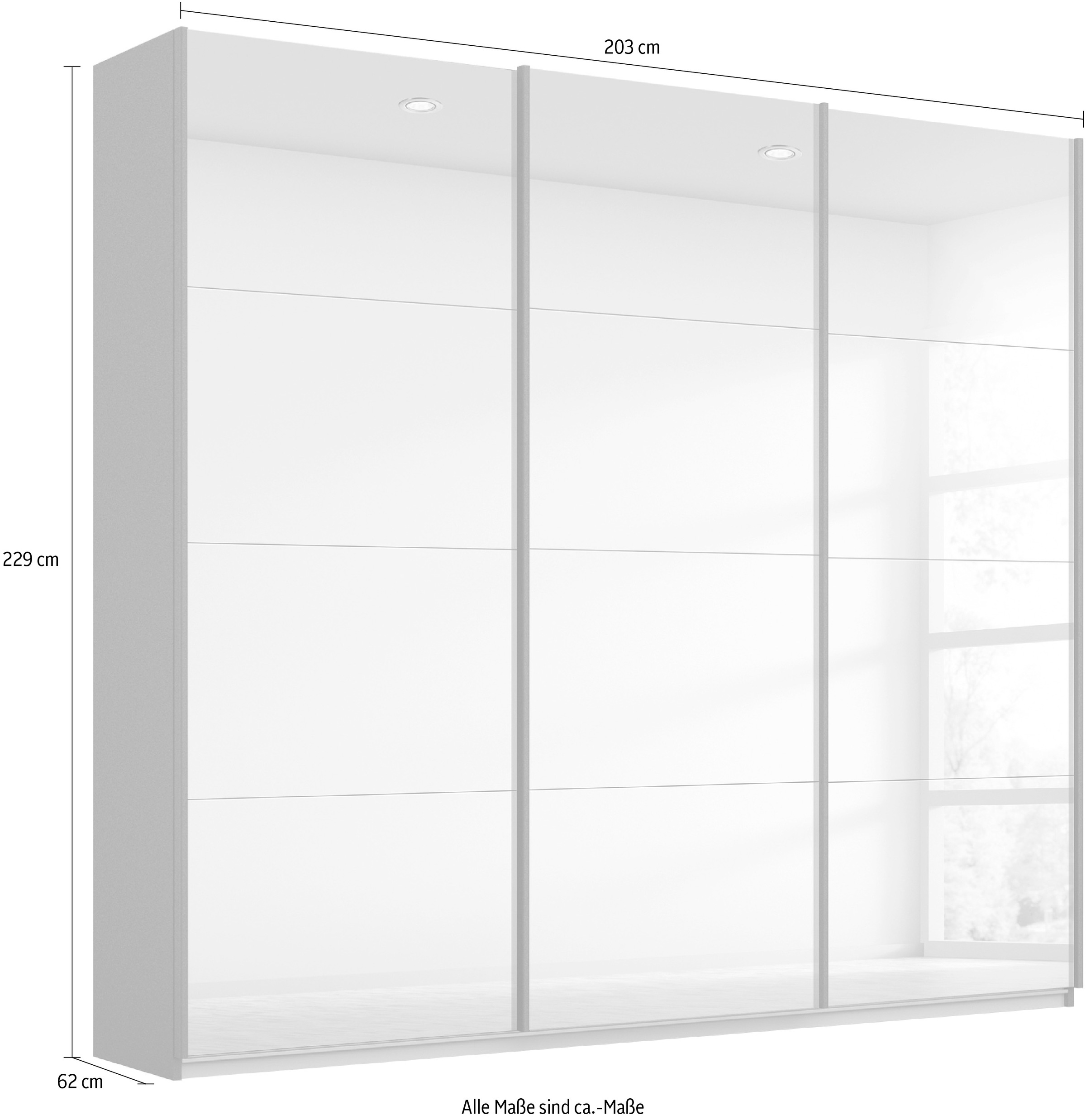 rauch Schwebetürenschrank »Oteli«, mit Spiegelfront, inkl. Wäscheeinteilung mit 3 Innenschubladen