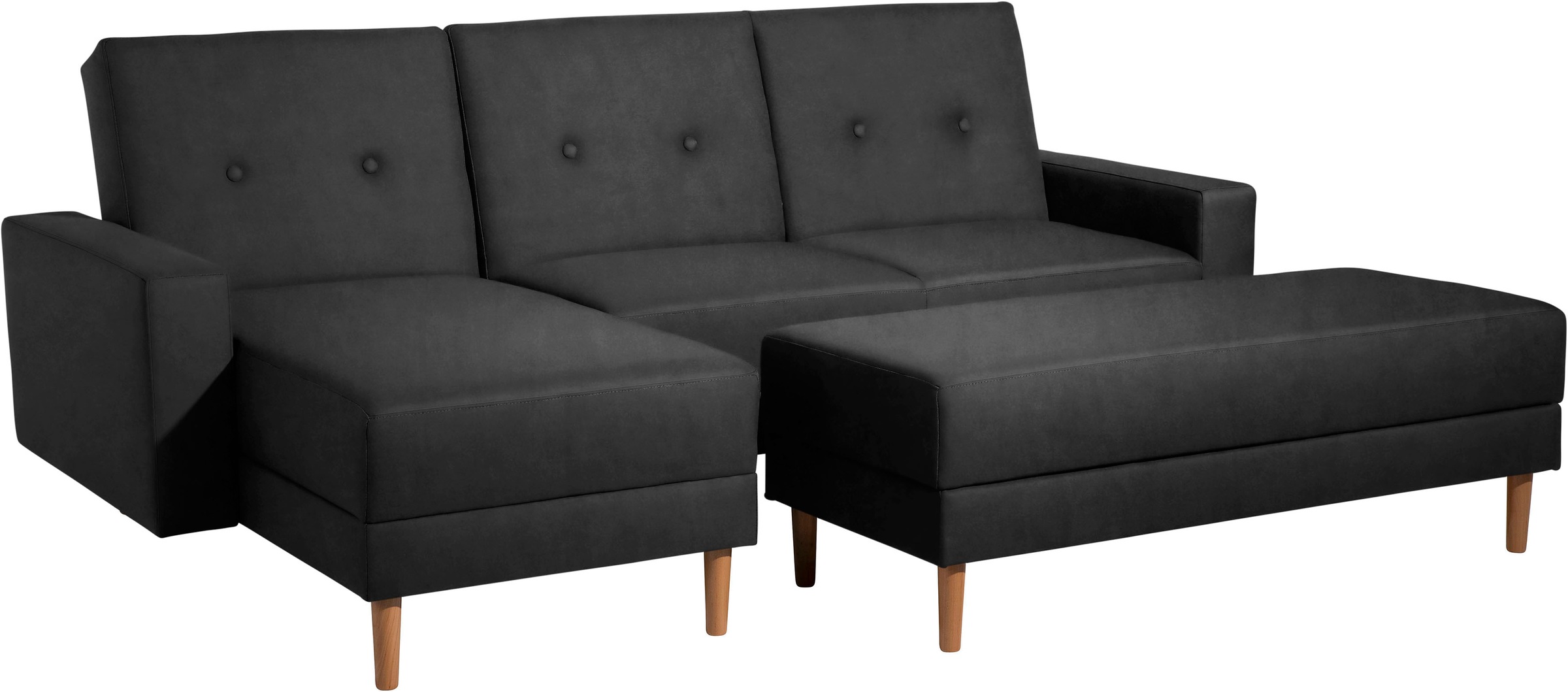 Max Winzer® Ecksofa »Just Chill«, Schlafsofa mit Recamiere, Rückenverstellung, inklusive Stauraumhocker